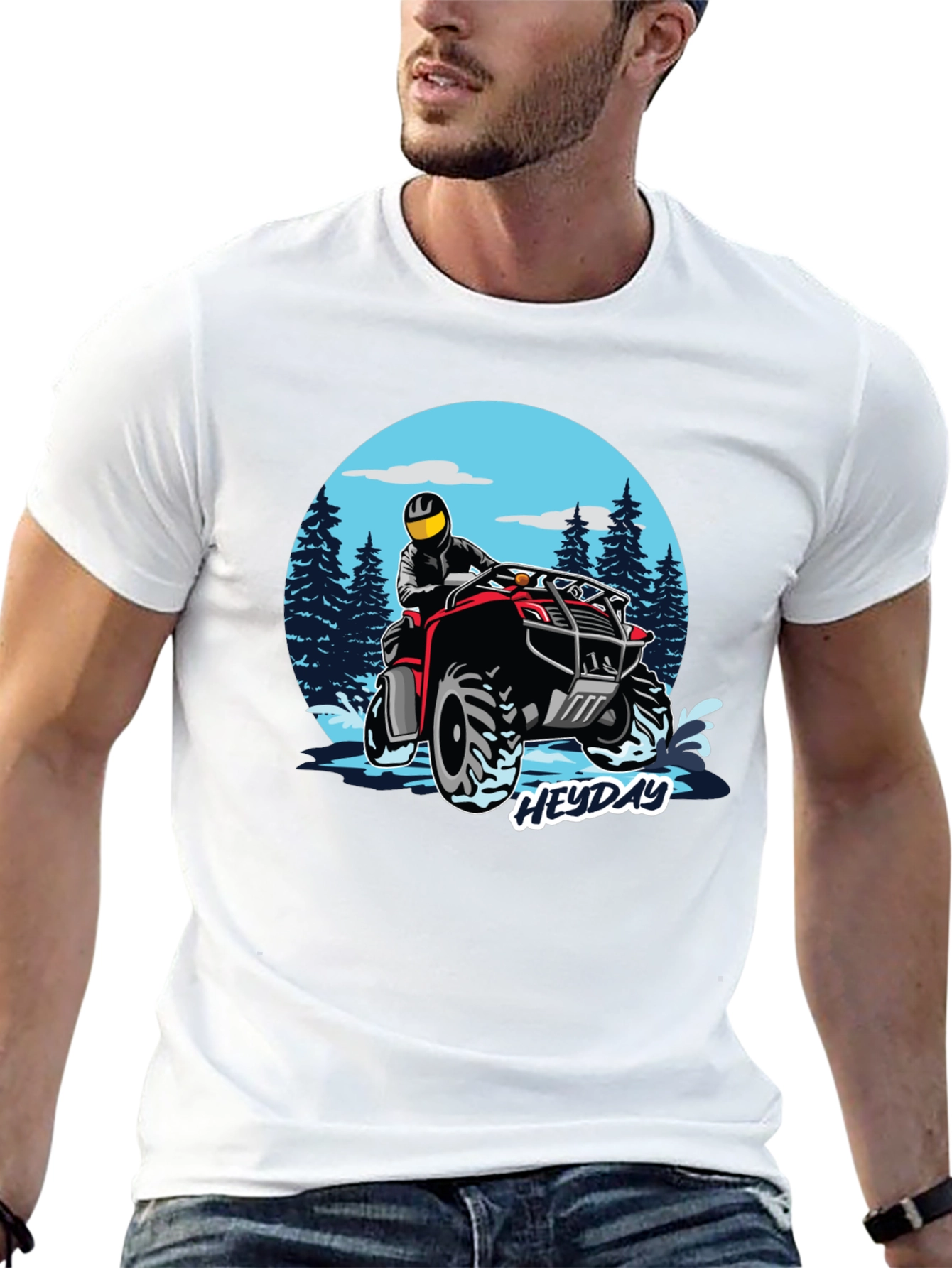 ATV Rider Graphic Tee - Black Cotton T-Shirt