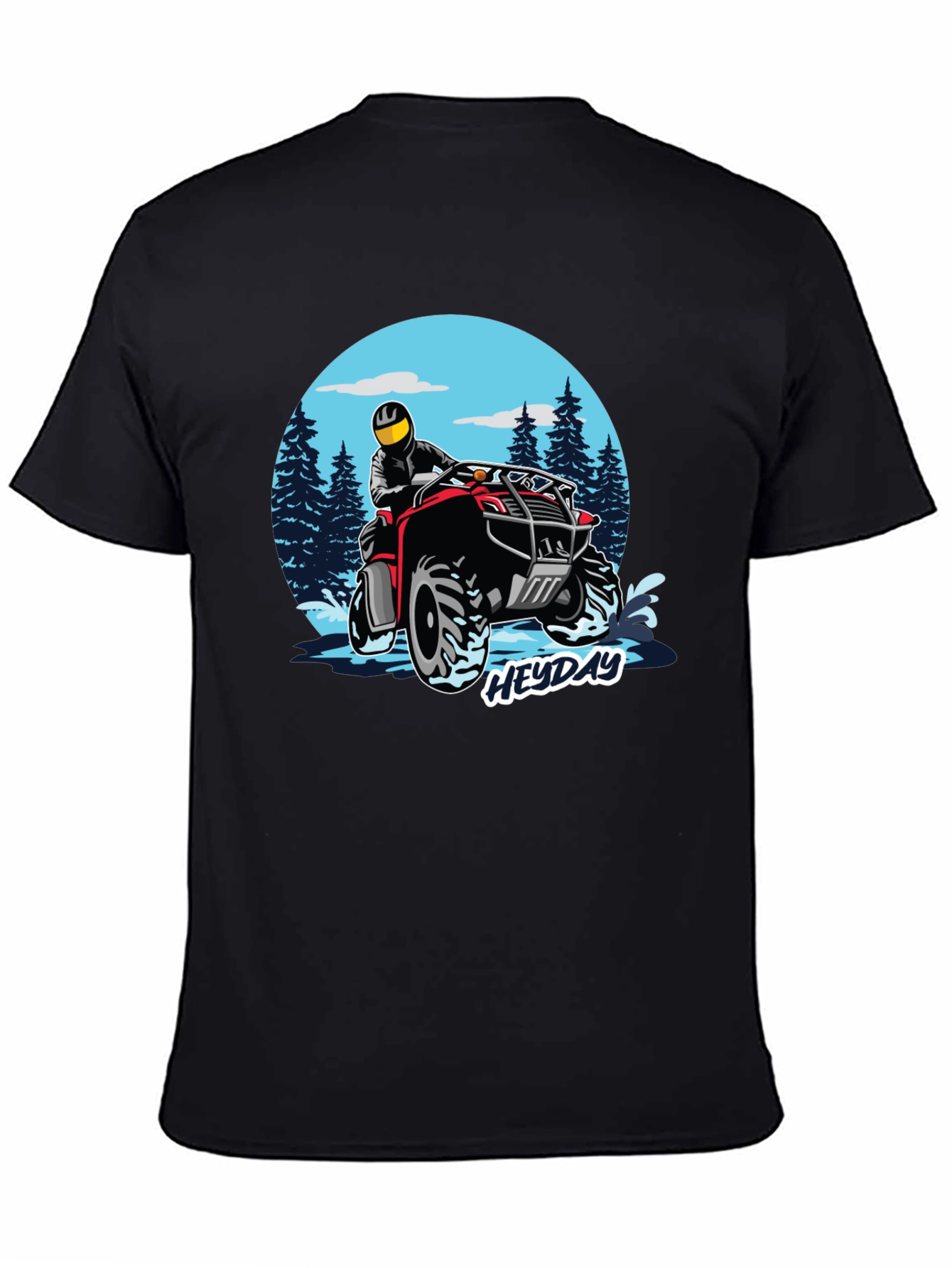 ATV Rider Graphic Tee - Black Cotton T-Shirt
