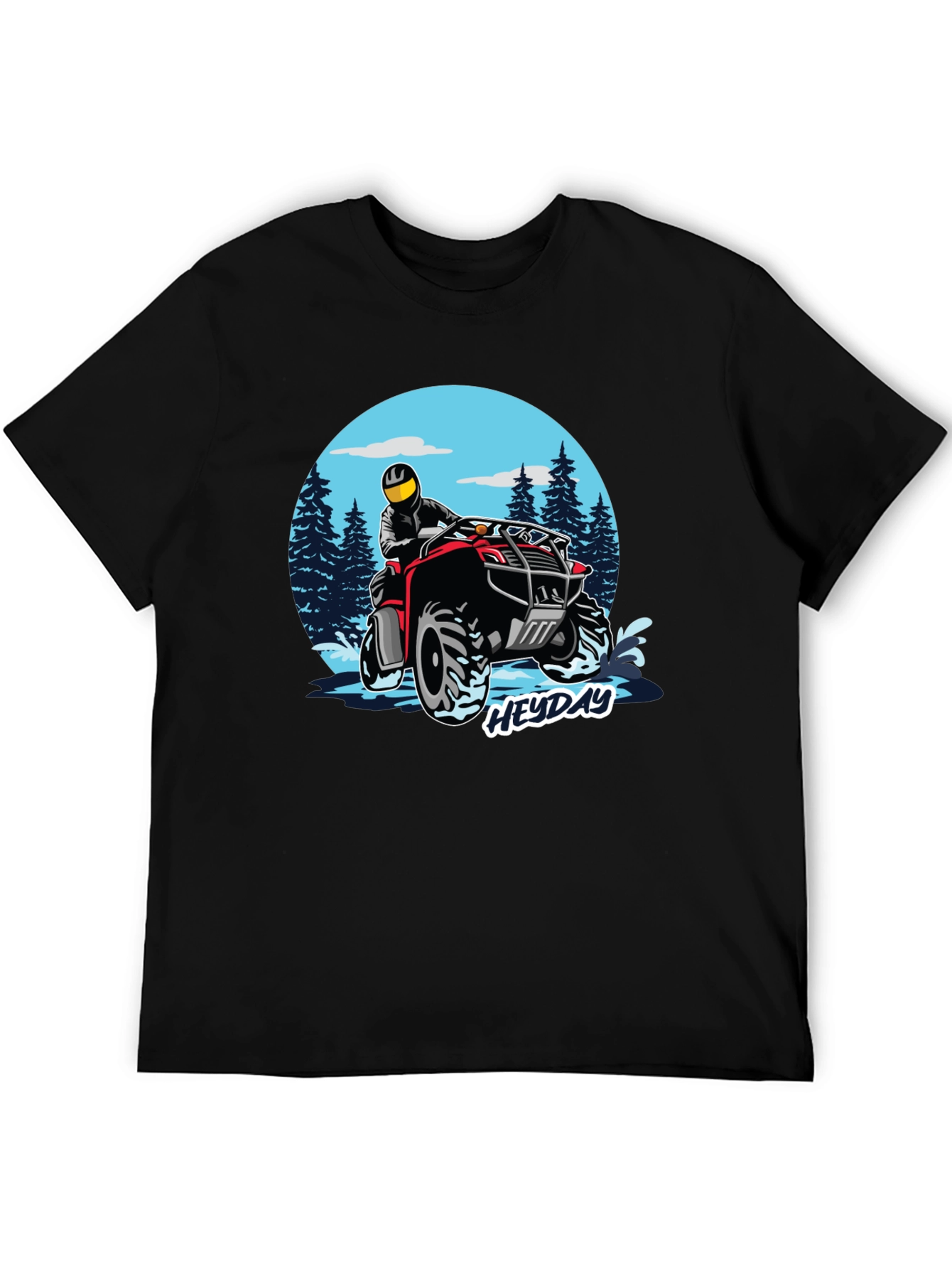 ATV Rider Graphic Tee - Black Cotton T-Shirt