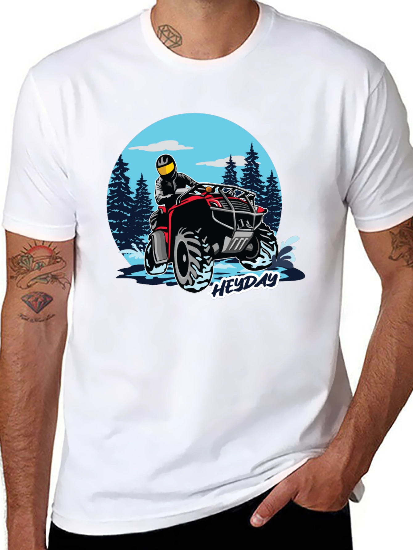 ATV Rider Graphic Tee - Black Cotton T-Shirt