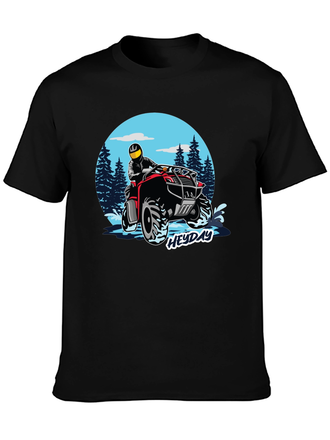 ATV Rider Graphic Tee - Black Cotton T-Shirt