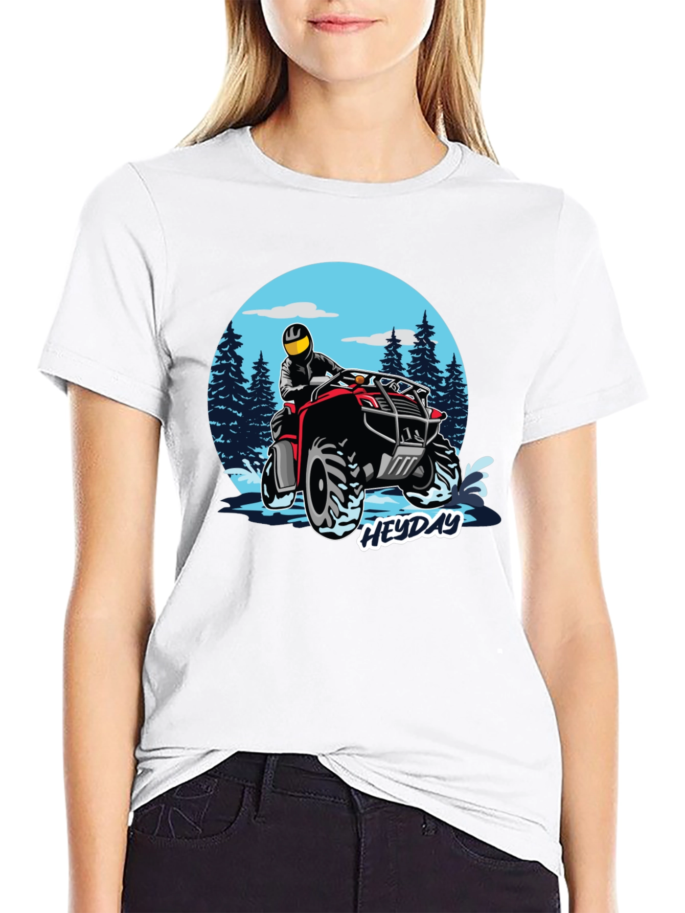 ATV Rider Graphic Tee - Black Cotton T-Shirt