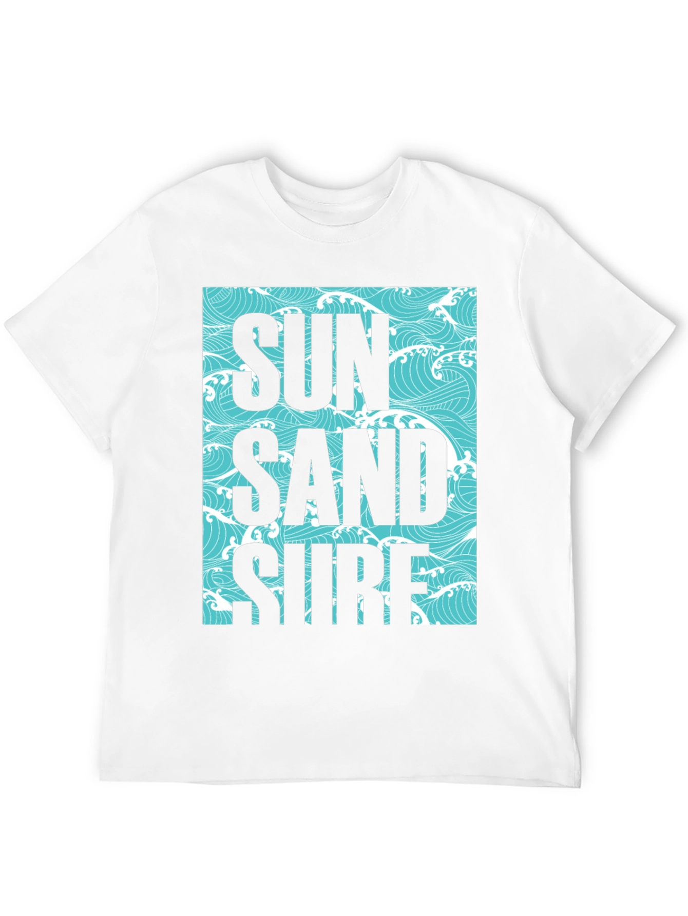 Sun Sand Surf Graphic Tee - Black Cotton T-Shirt