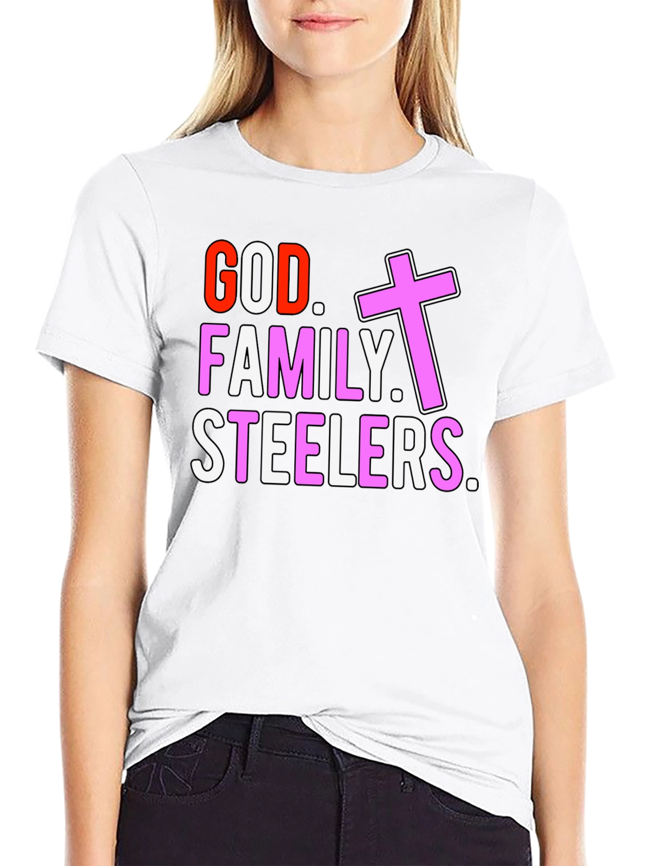 God Family Steelers T-Shirt - Religious Football Fan Tee