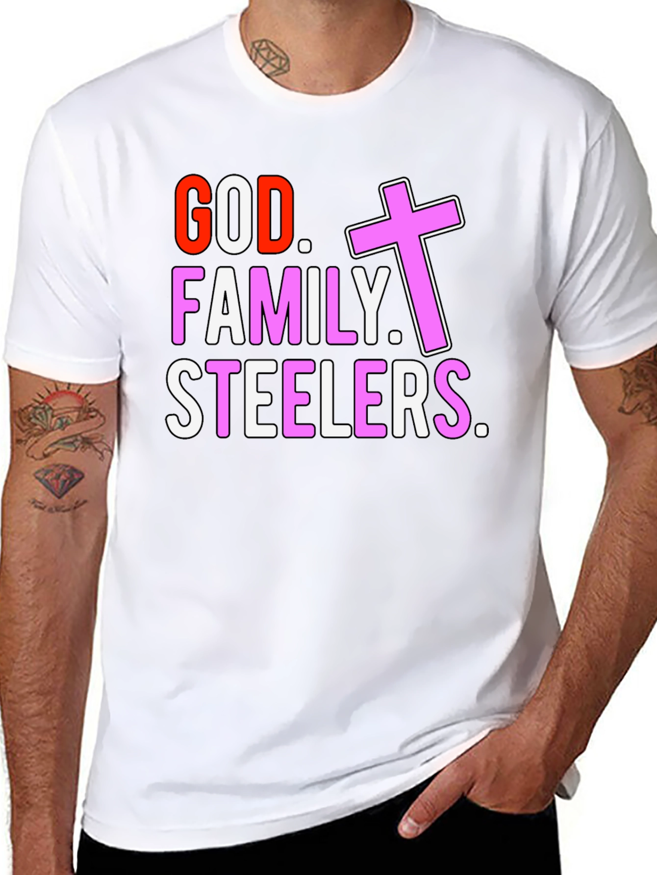 God Family Steelers T-Shirt - Religious Football Fan Tee