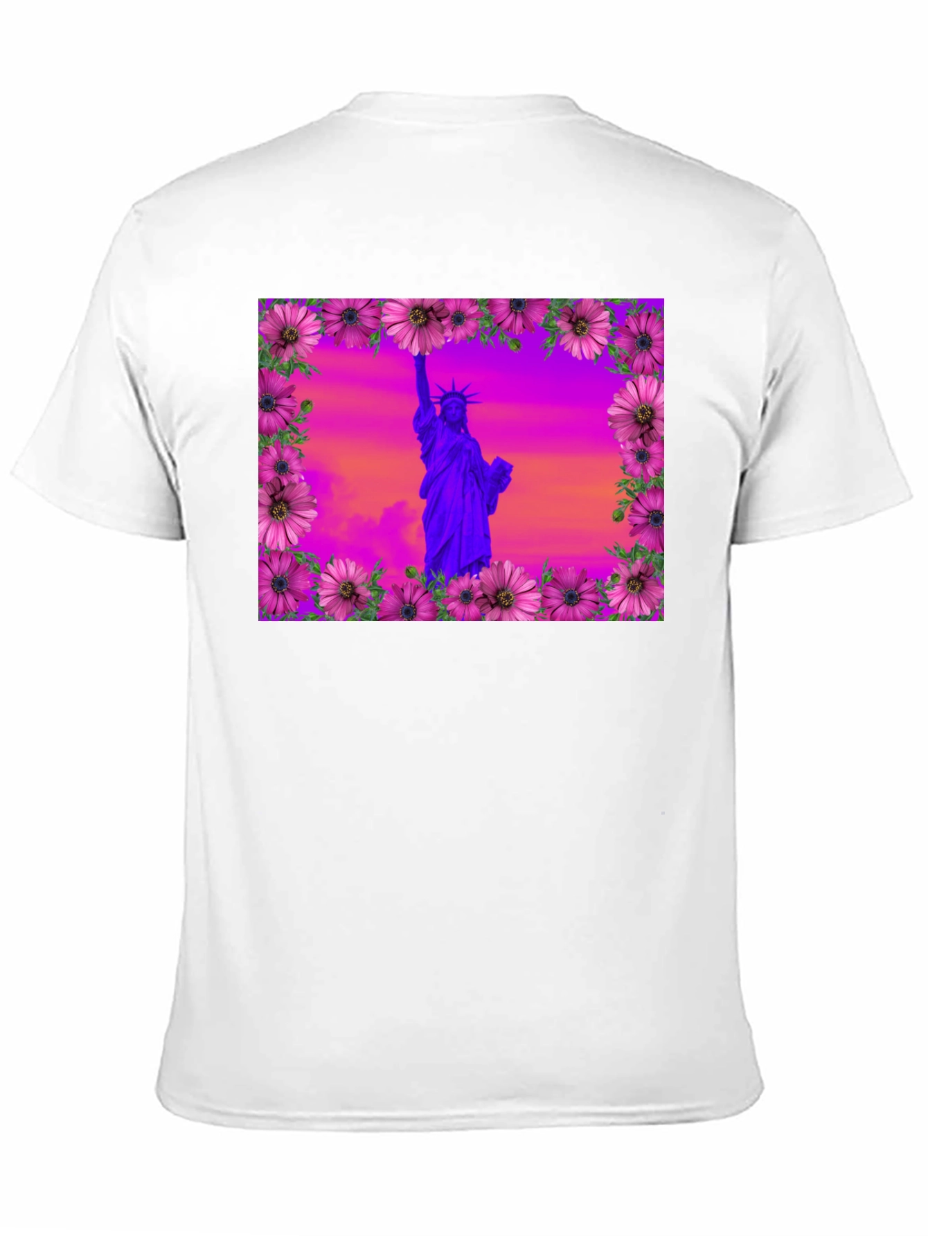 Statue of Liberty Floral Frame T-Shirt