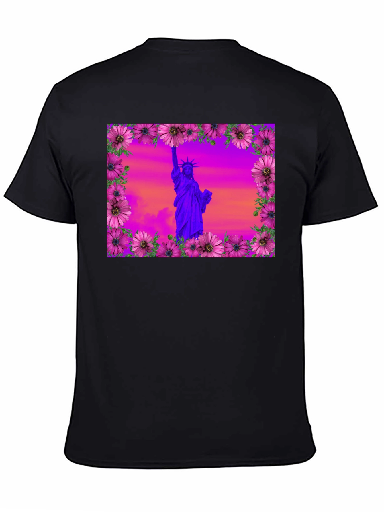 Statue of Liberty Floral Frame T-Shirt
