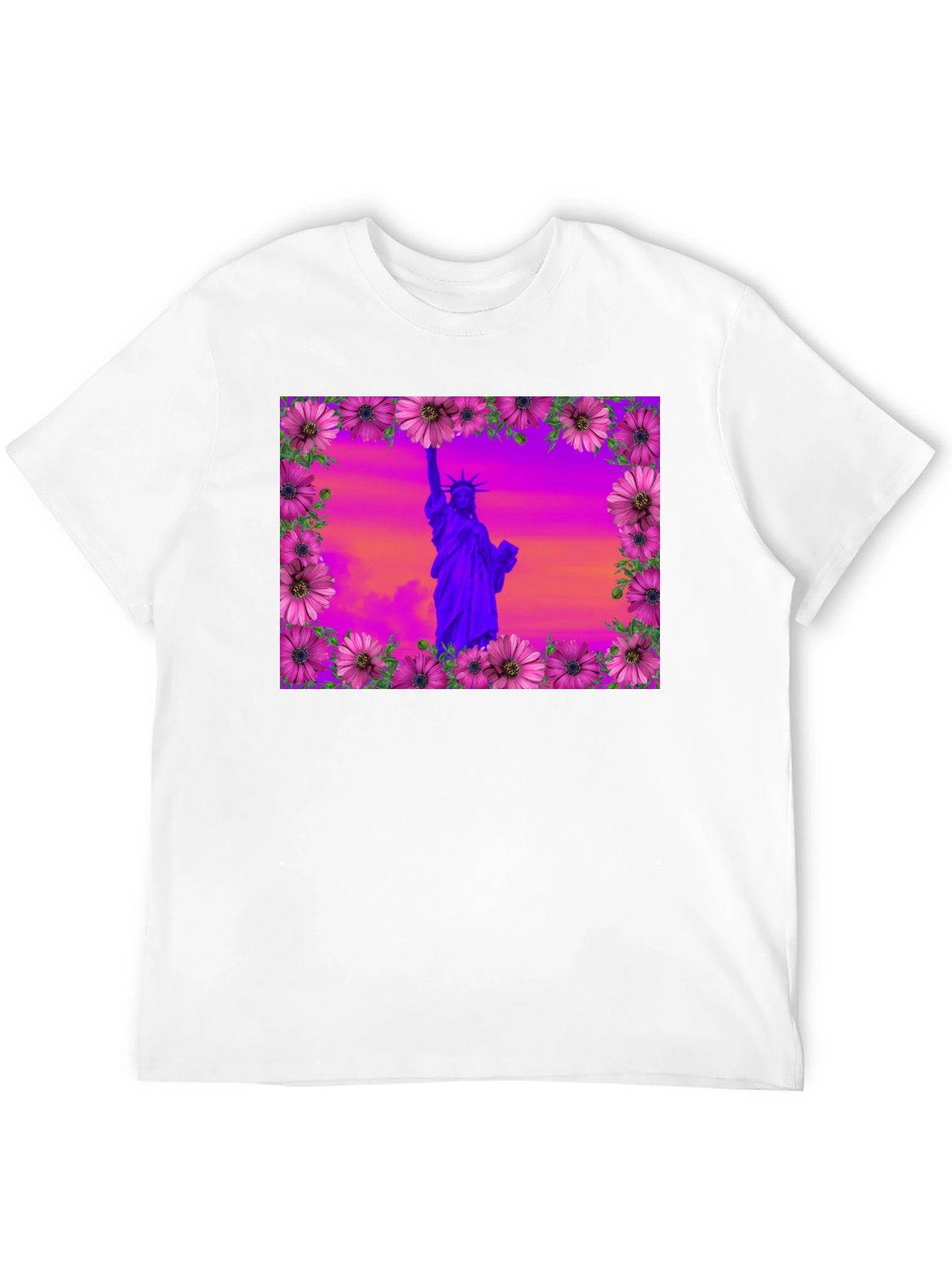 Statue of Liberty Floral Frame T-Shirt