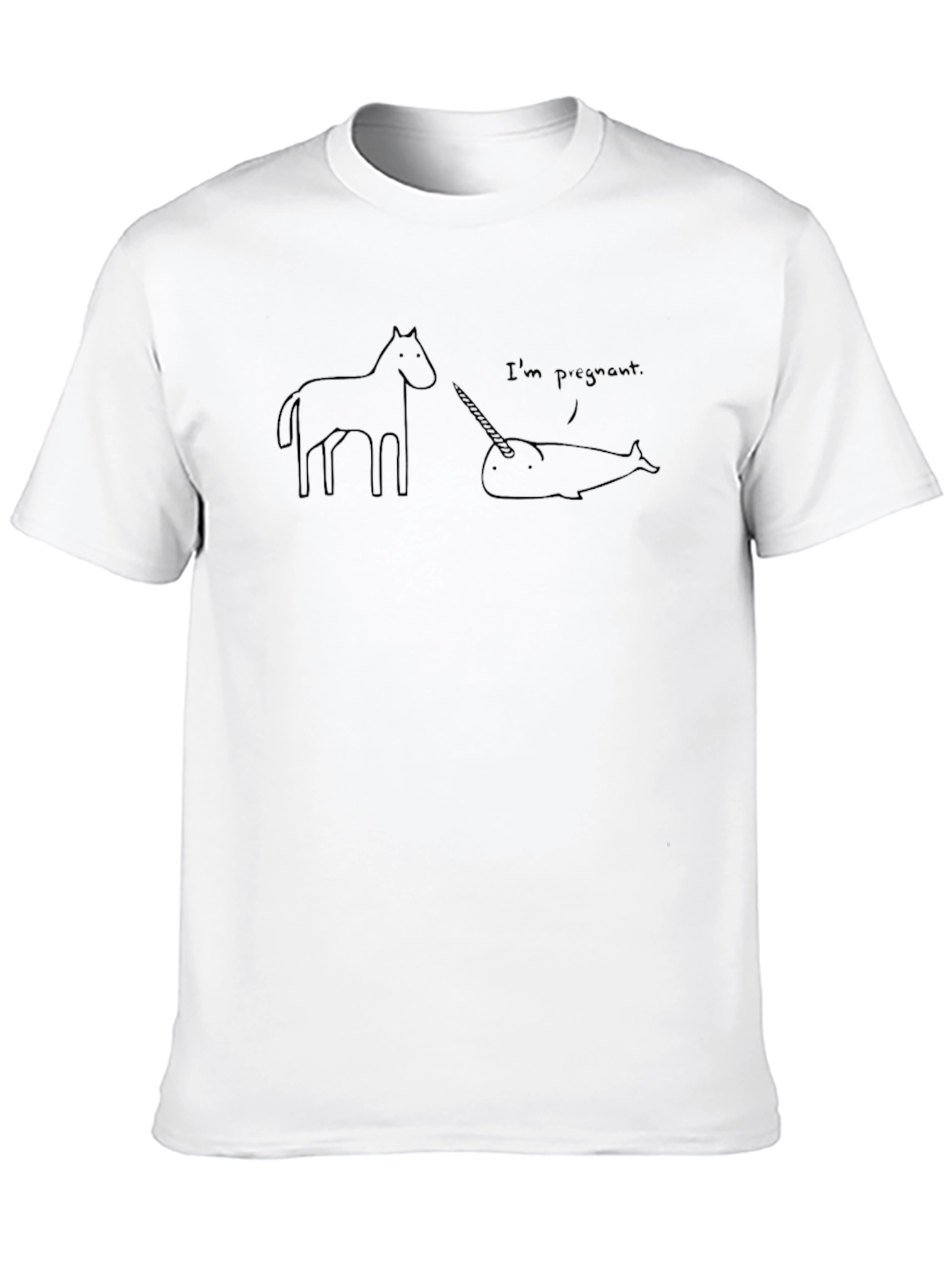 Funny Pregnant Narwhal T-Shirt - Unisex Graphic Tee
