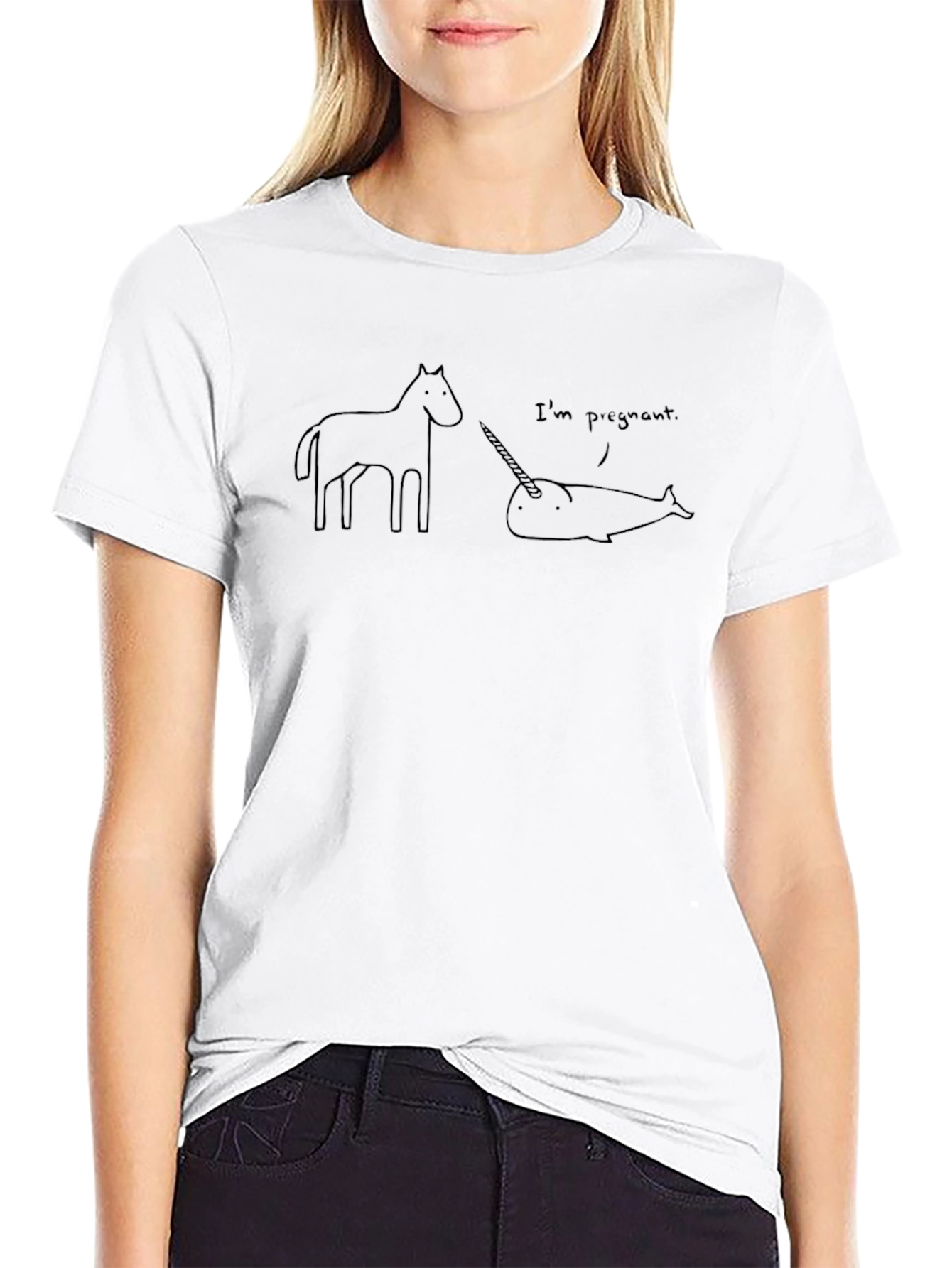 Funny Pregnant Narwhal T-Shirt - Unisex Graphic Tee