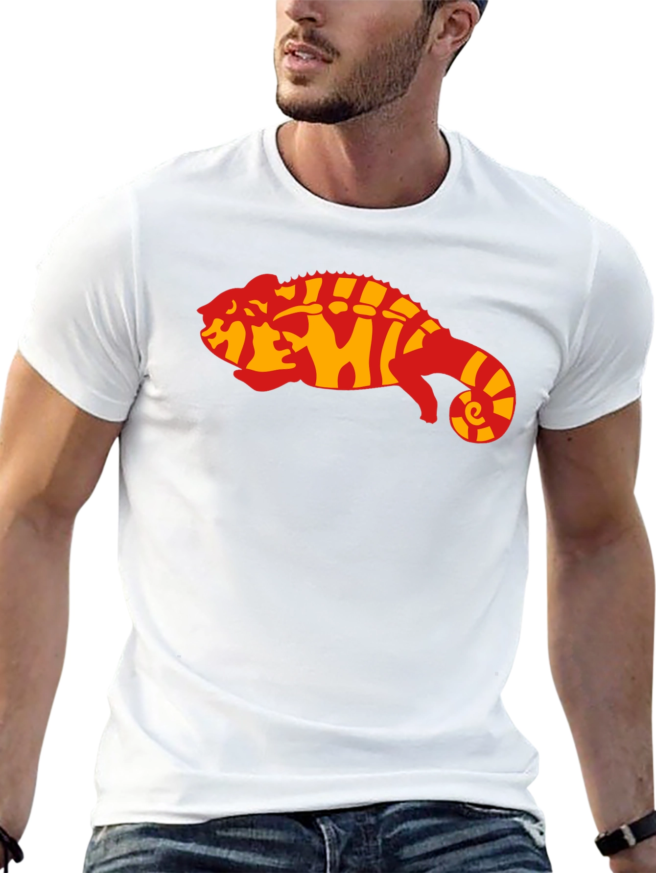 Chameleon Graphic Tee - Funky Lizard T-Shirt