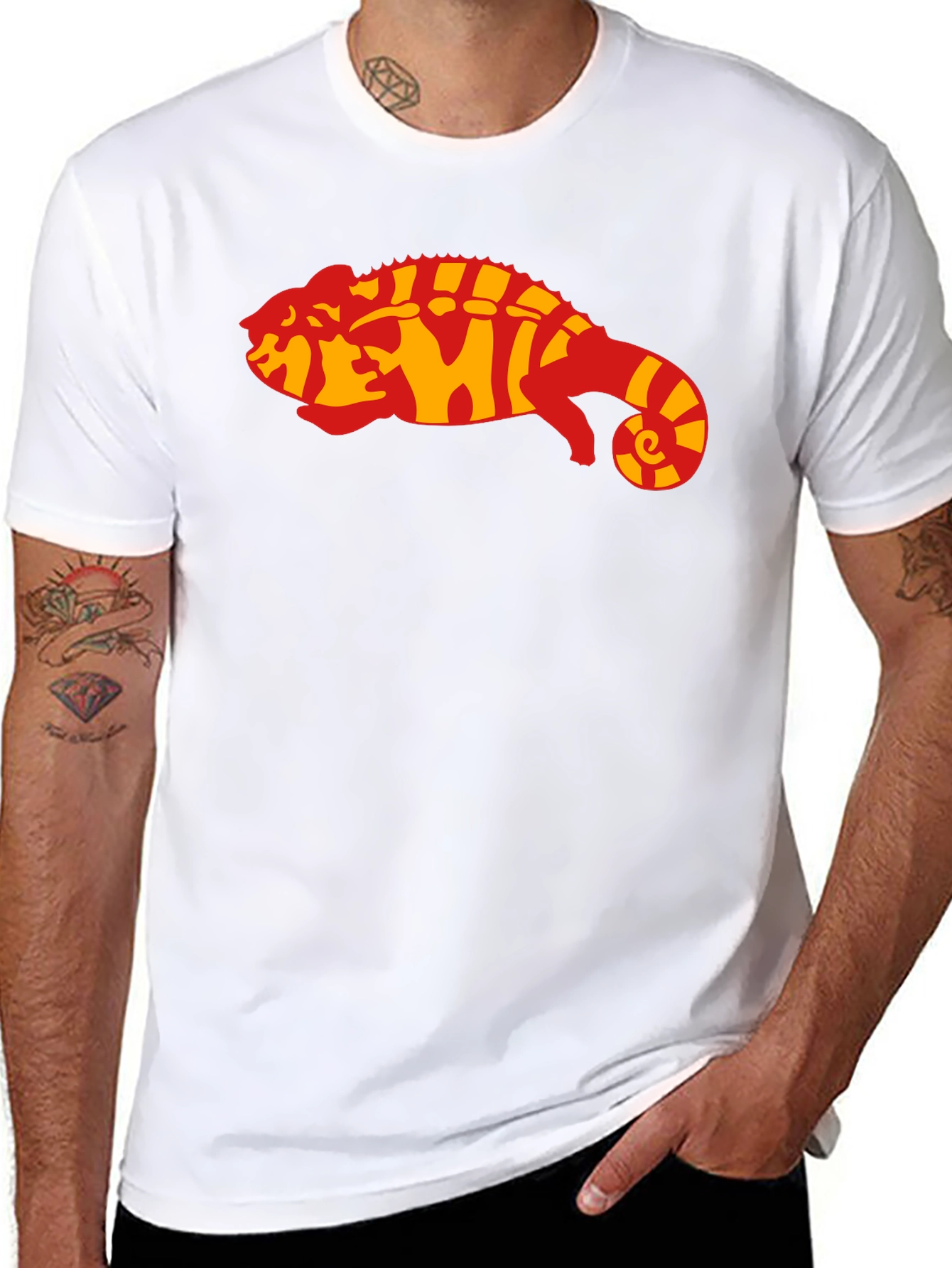 Chameleon Graphic Tee - Funky Lizard T-Shirt