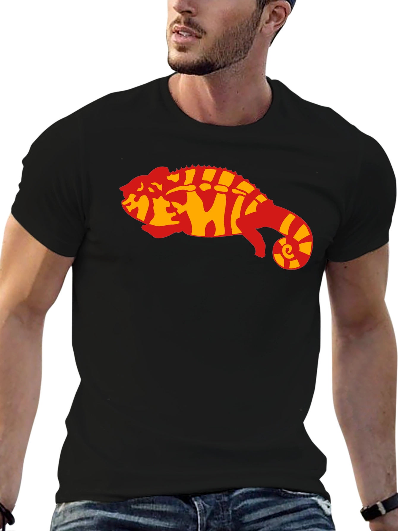 Chameleon Graphic Tee - Funky Lizard T-Shirt