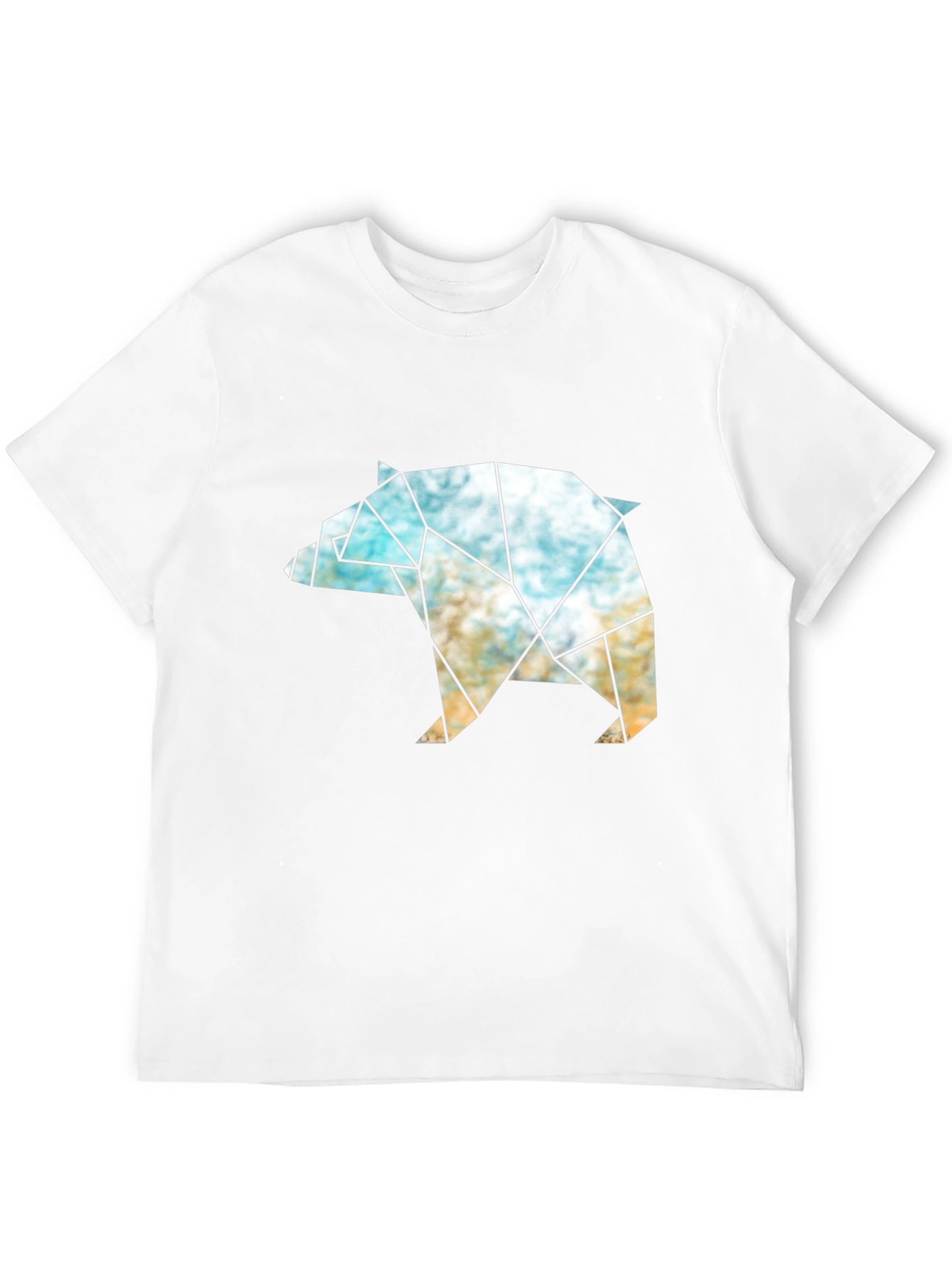 Geometric Bear Graphic T-Shirt - Modern Black Tee