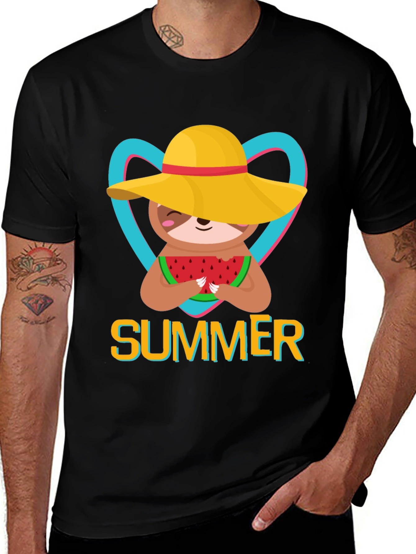 Summer Sloth T-Shirt: Watermelon & Sunshine!