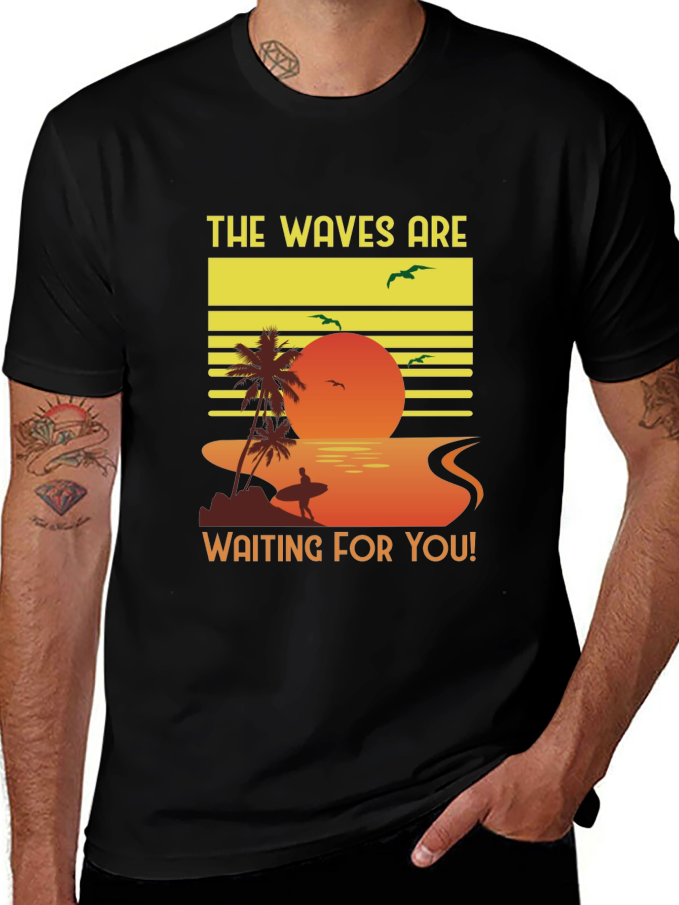 Sunset Waves Graphic Tee