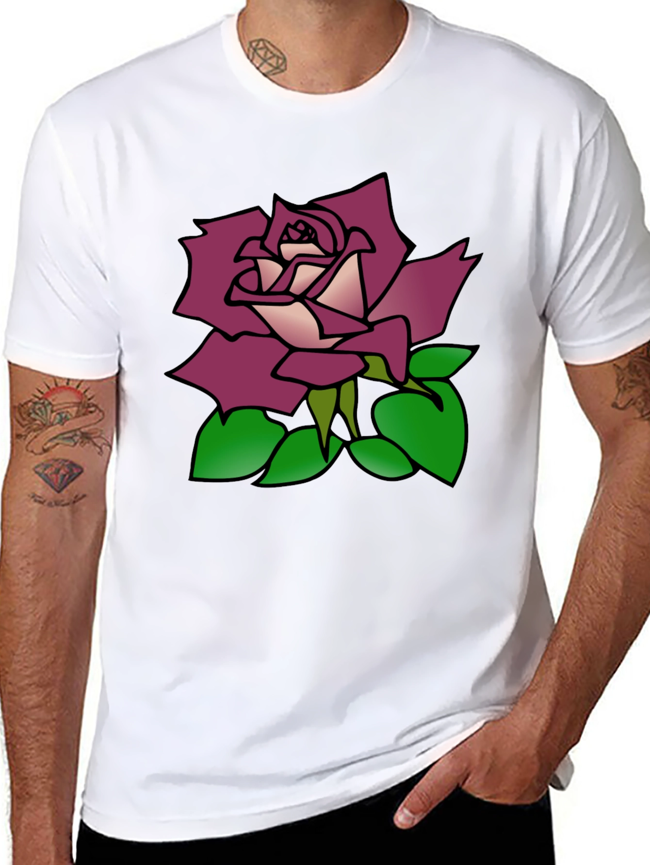 Rose Graphic Black T-Shirt