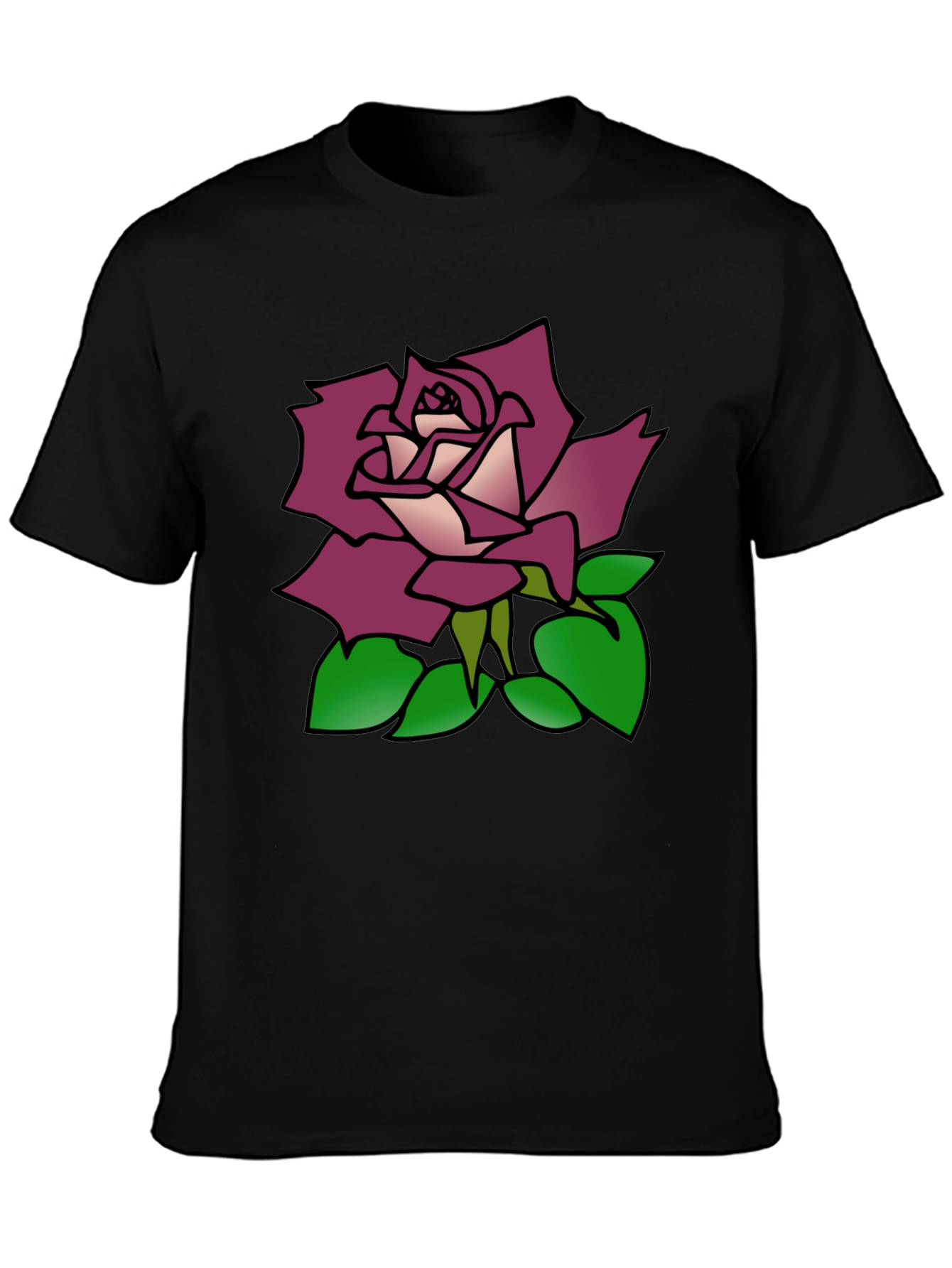 Rose Graphic Black T-Shirt