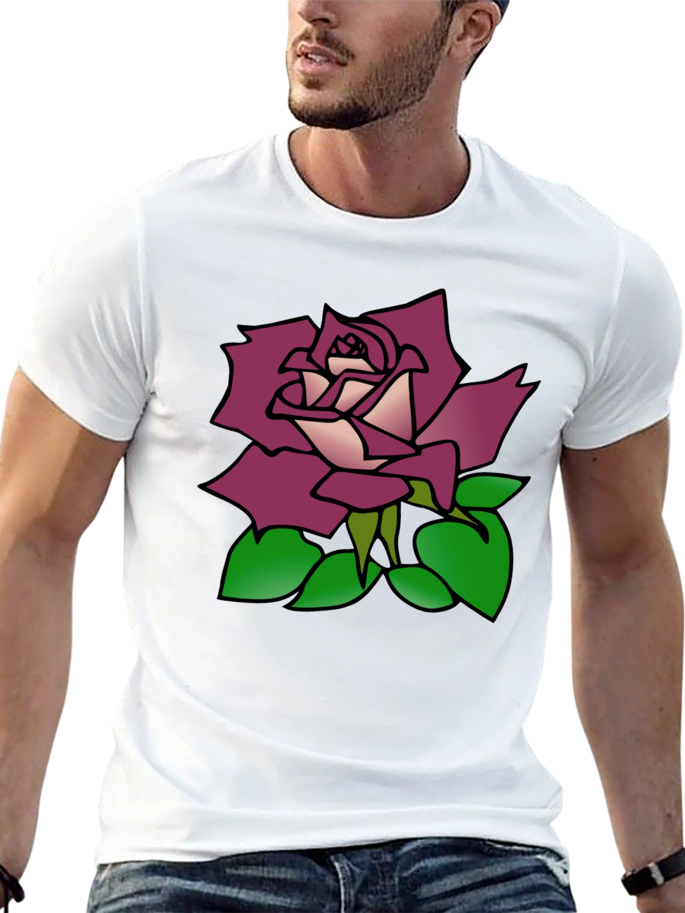 Rose Graphic Black T-Shirt