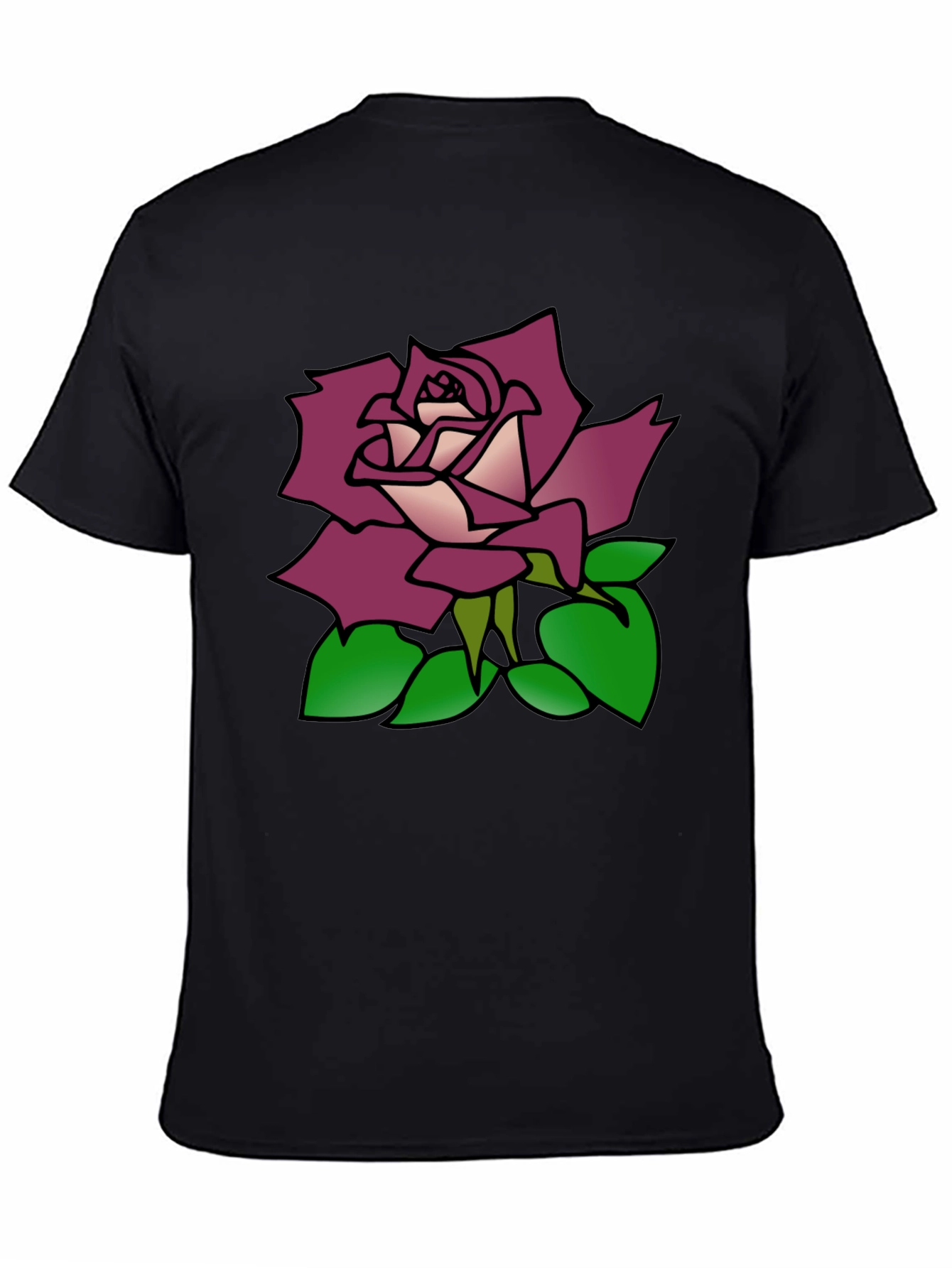 Rose Graphic Black T-Shirt
