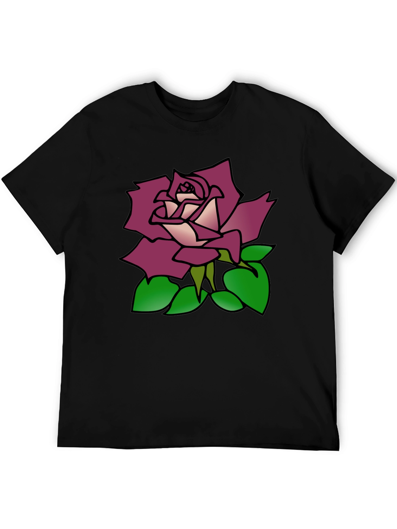 Rose Graphic Black T-Shirt