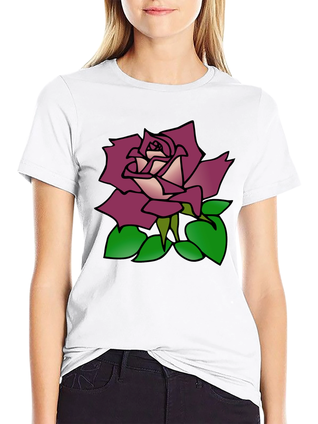 Rose Graphic Black T-Shirt