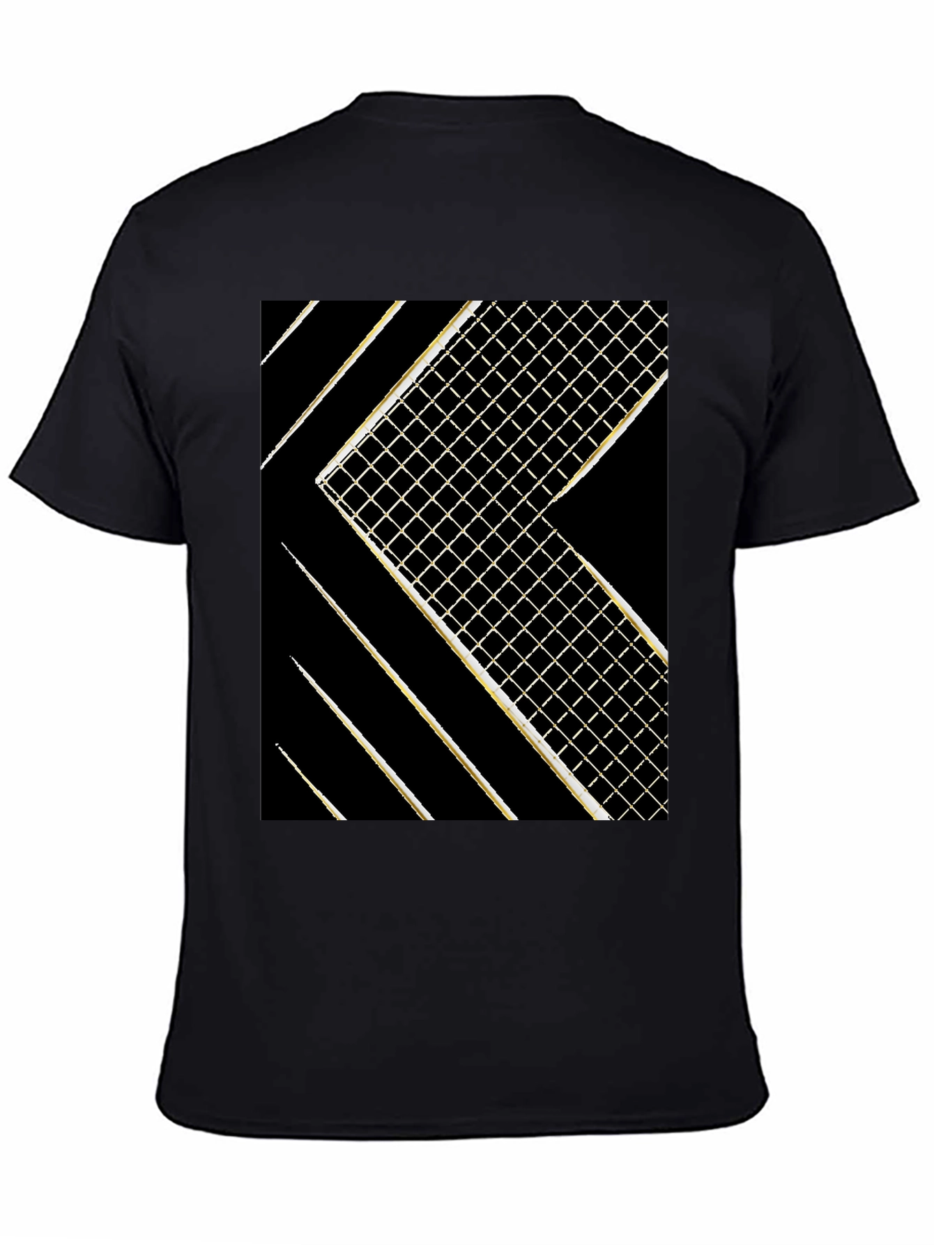 Modern Grid Graphic Tee - Black