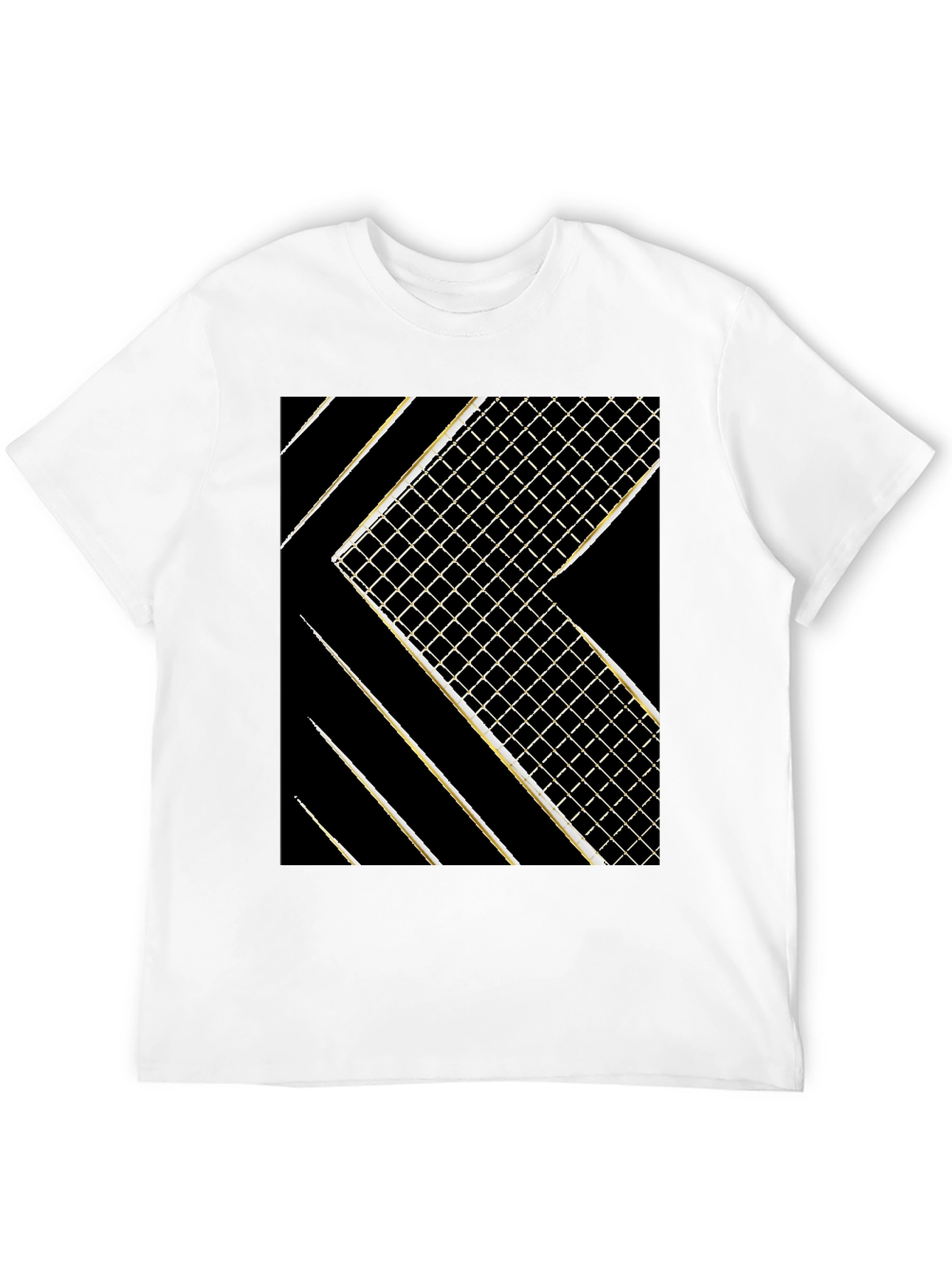 Modern Grid Graphic Tee - Black