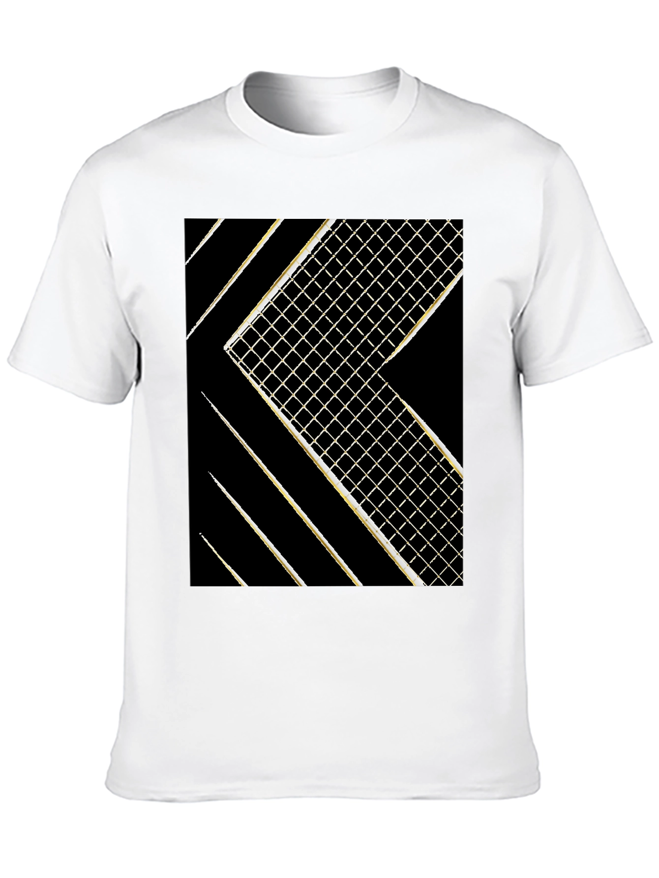 Modern Grid Graphic Tee - Black