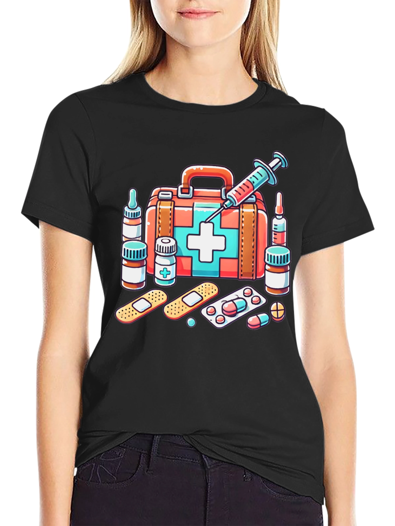 Medical Kit Graphic Tee - Unisex Black T-Shirt