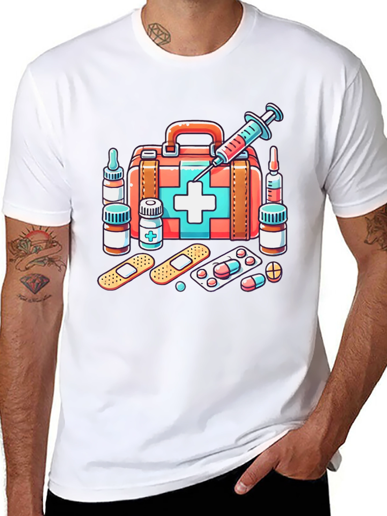 Medical Kit Graphic Tee - Unisex Black T-Shirt