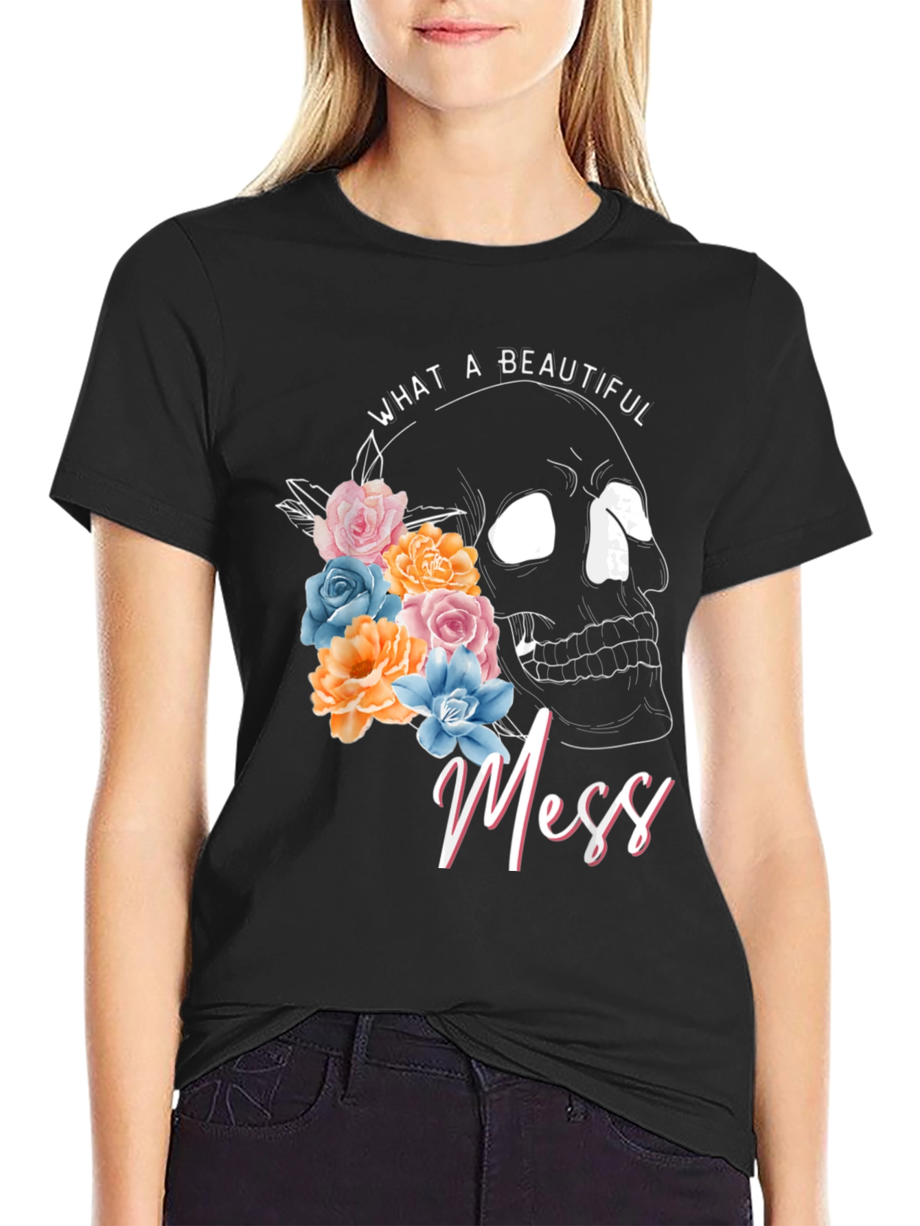 Beautiful Mess Skull Graphic Tee