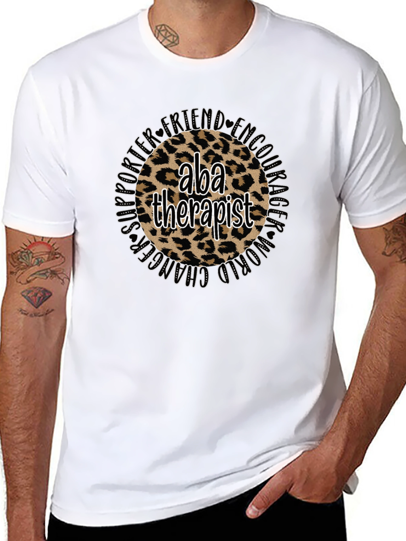 ABA Therapist Leopard Print T-Shirt