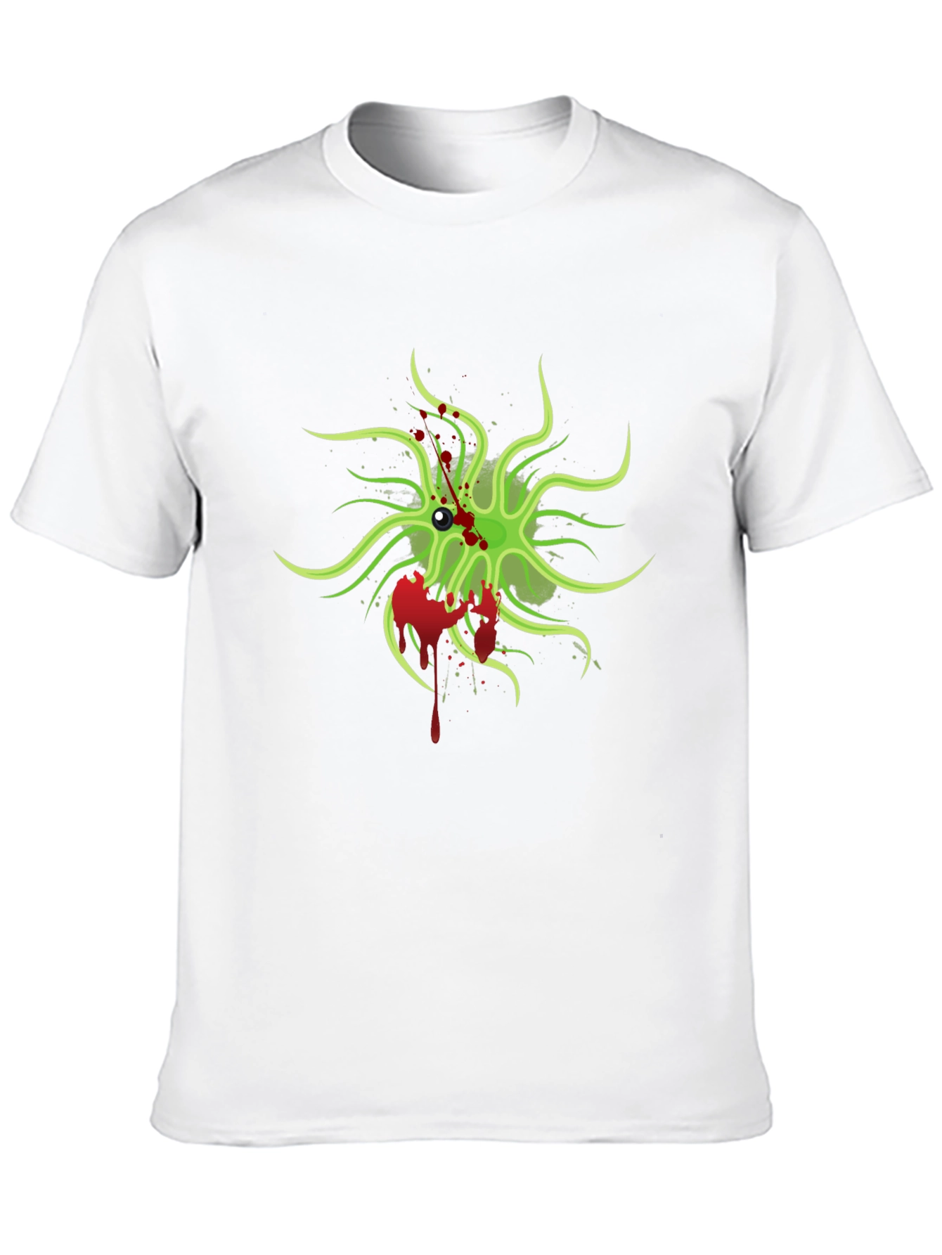 Mens Black T-Shirt with Green Monster Graphic