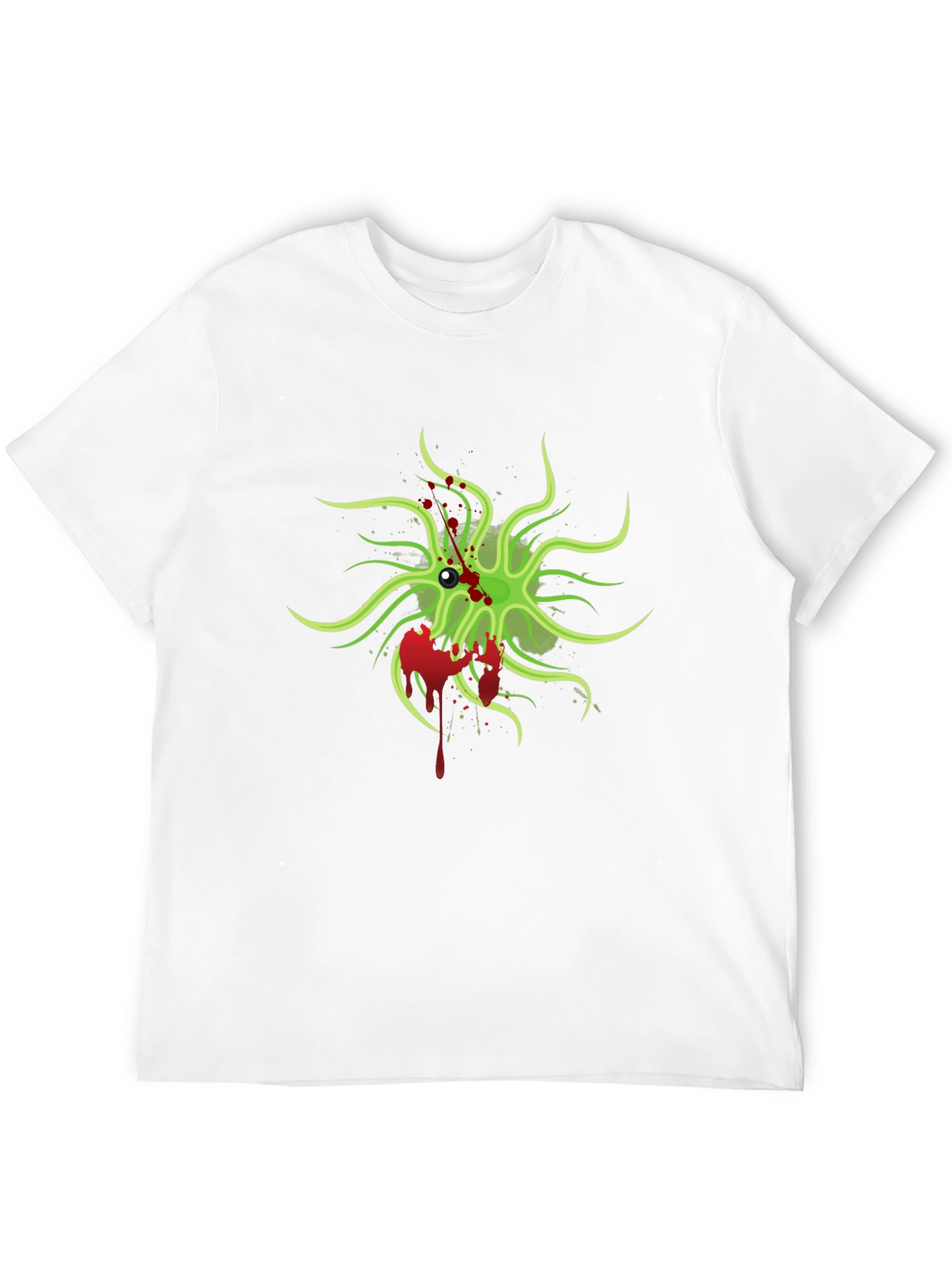 Mens Black T-Shirt with Green Monster Graphic