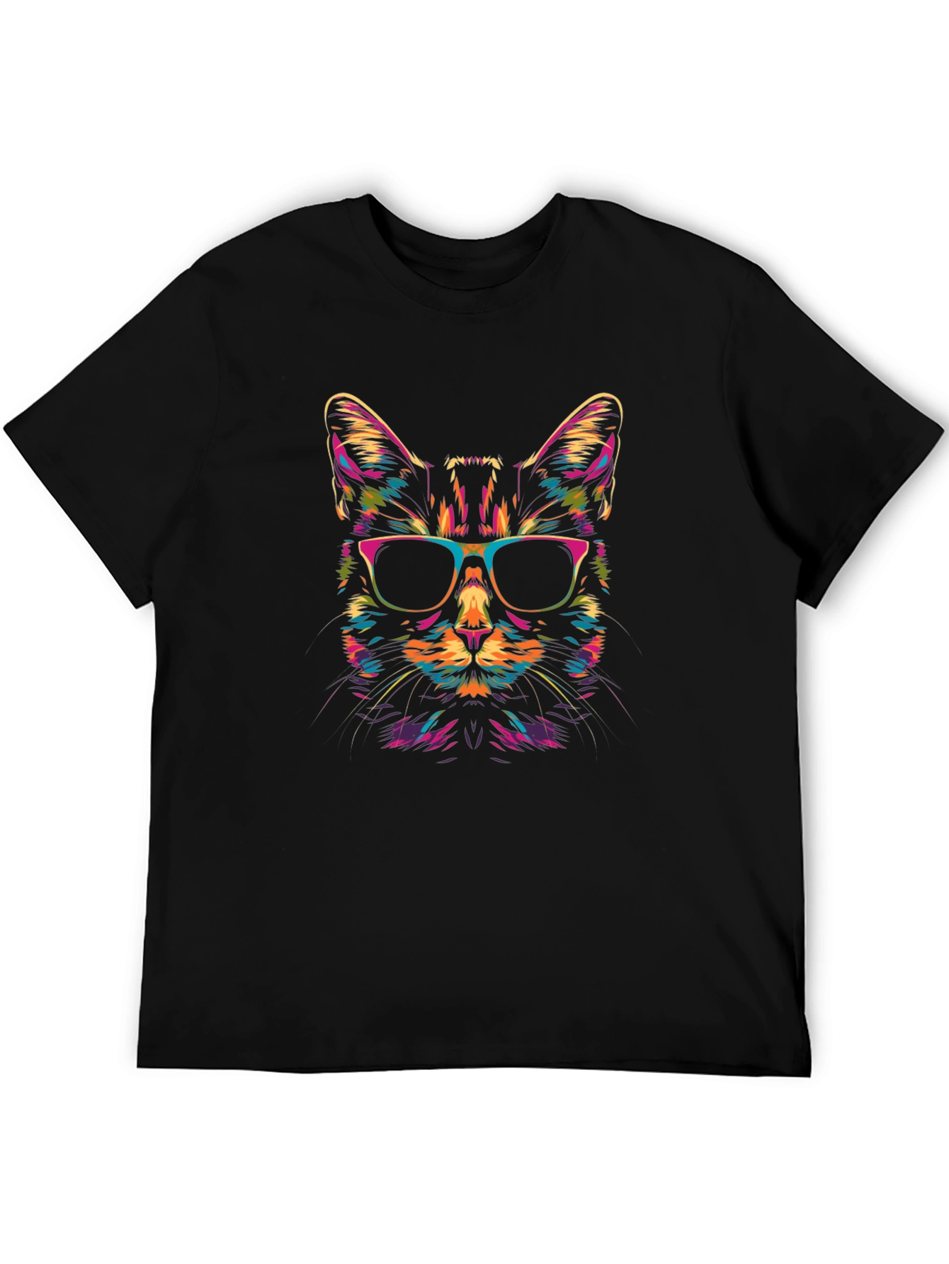 Cool Cat Graphic Tee - Unisex Black T-Shirt