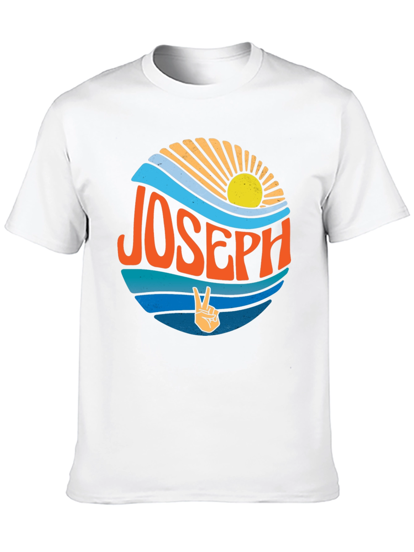 Joseph Retro Sunset T-Shirt - Custom Name Tee