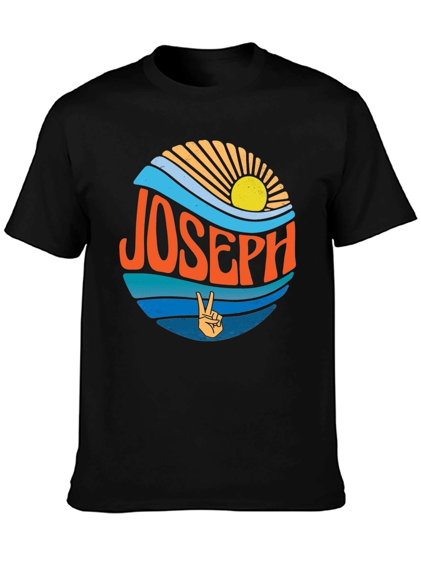 Joseph Retro Sunset T-Shirt - Custom Name Tee
