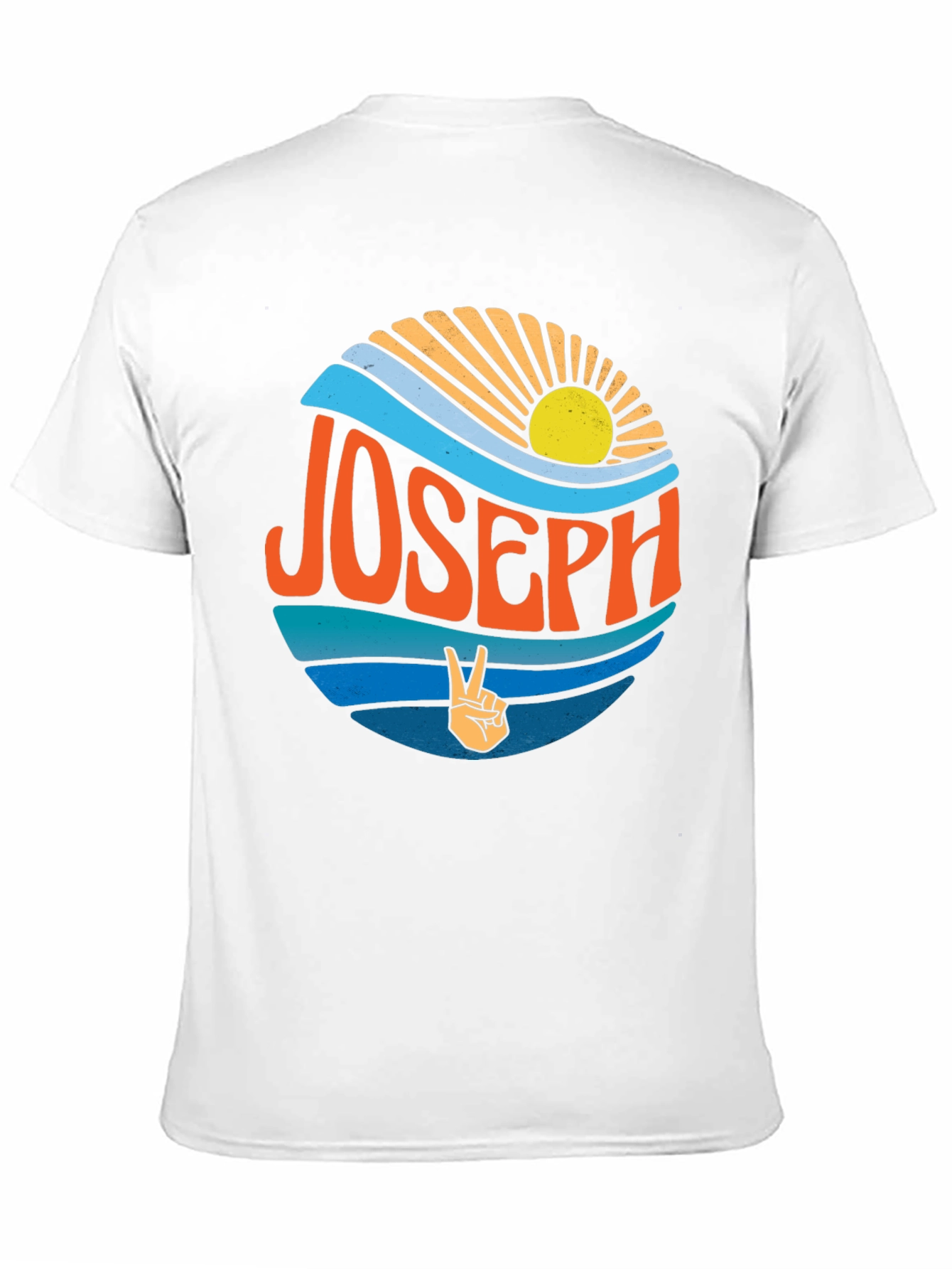 Joseph Retro Sunset T-Shirt - Custom Name Tee