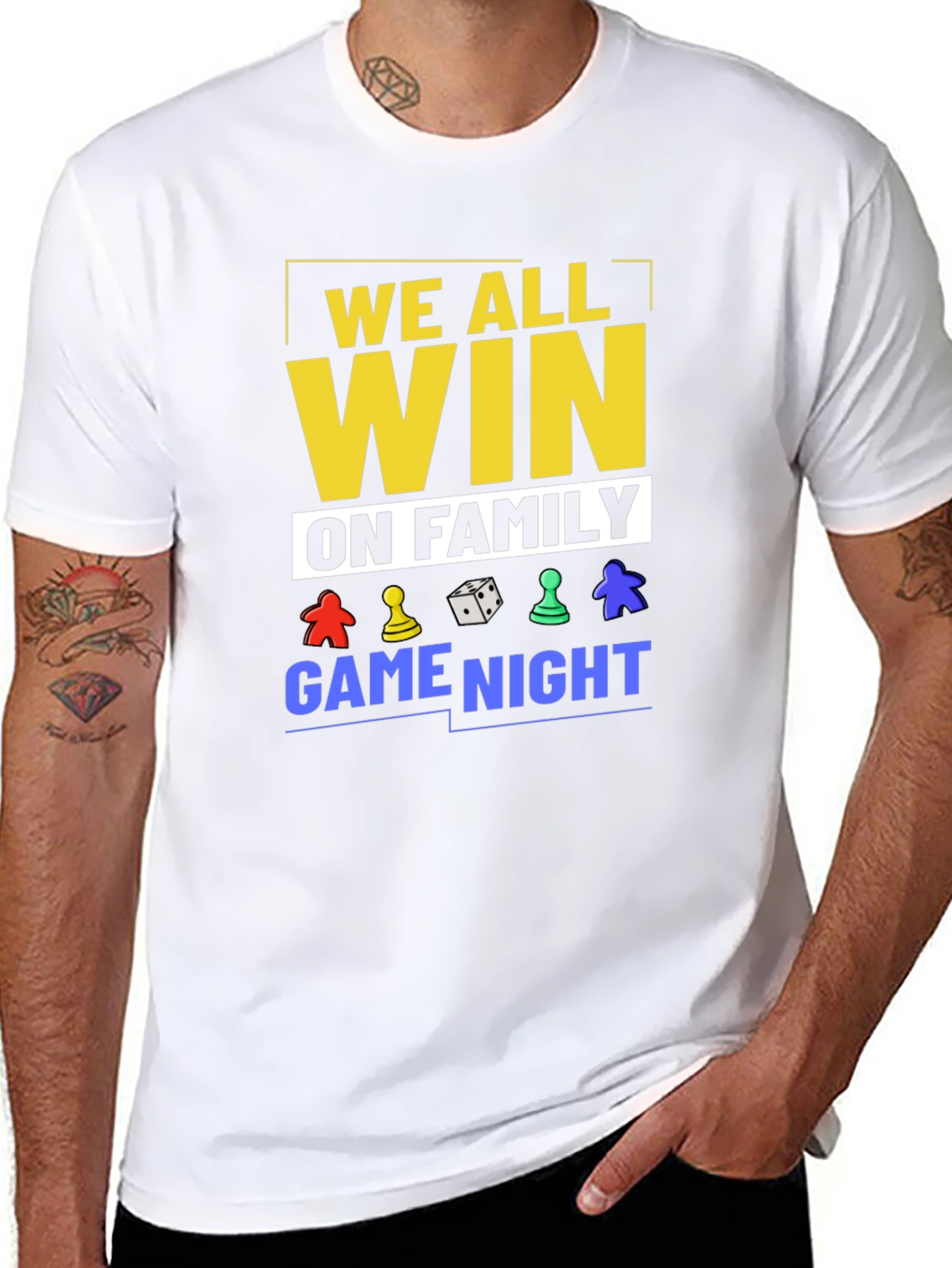 We All Win On Family Game Night Black T-Shirt