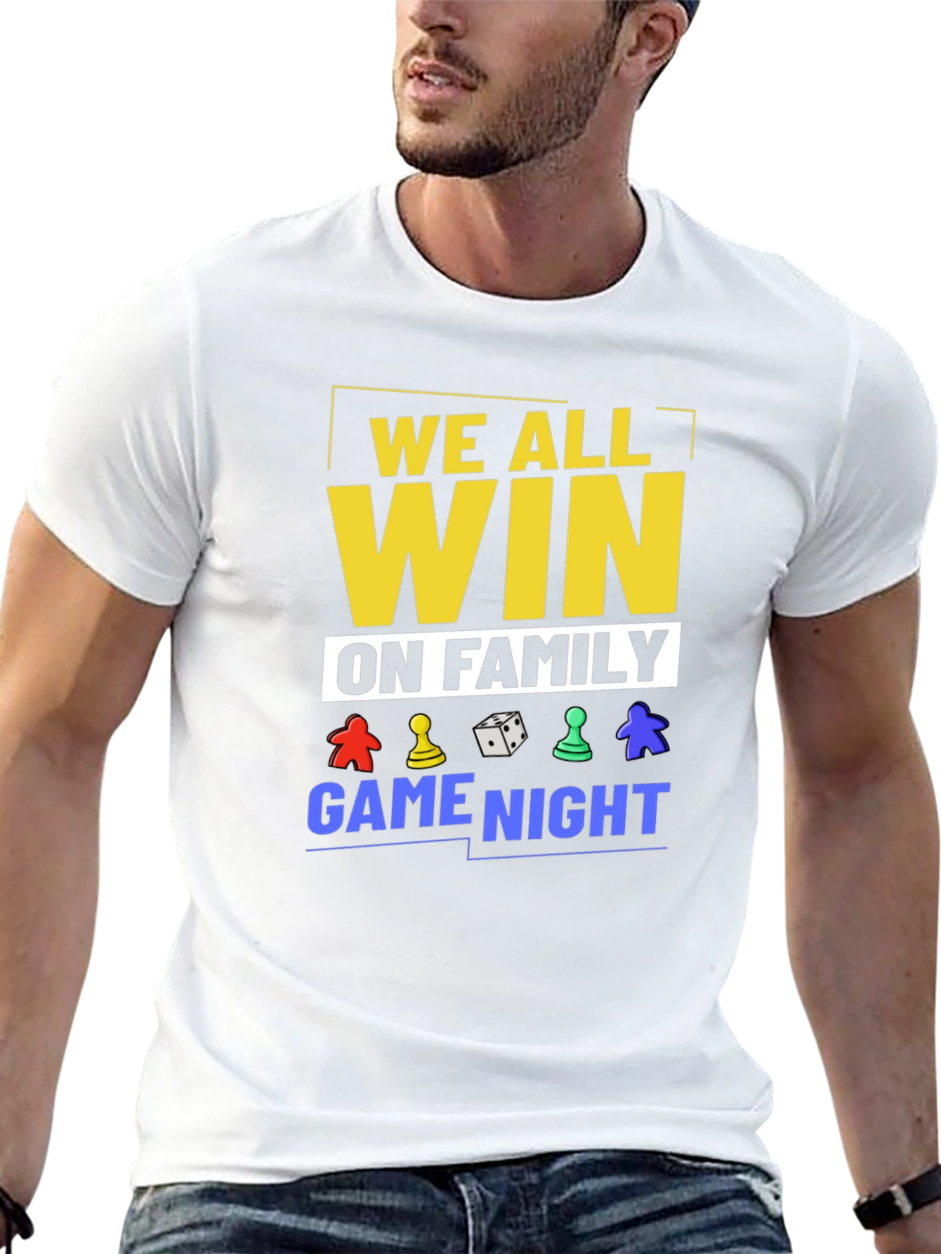 We All Win On Family Game Night Black T-Shirt