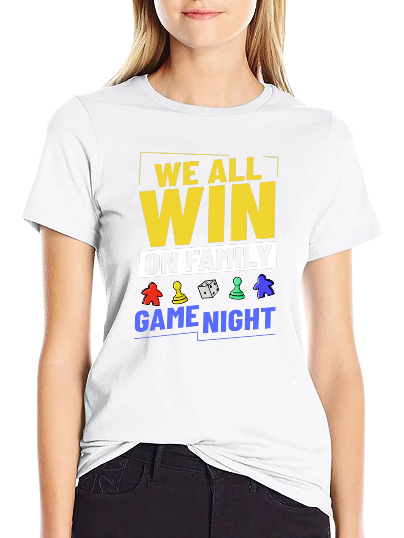 We All Win On Family Game Night Black T-Shirt