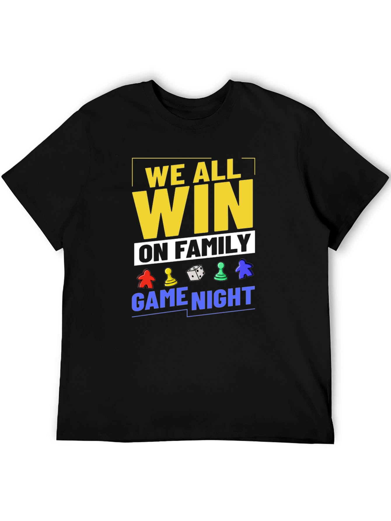 We All Win On Family Game Night Black T-Shirt