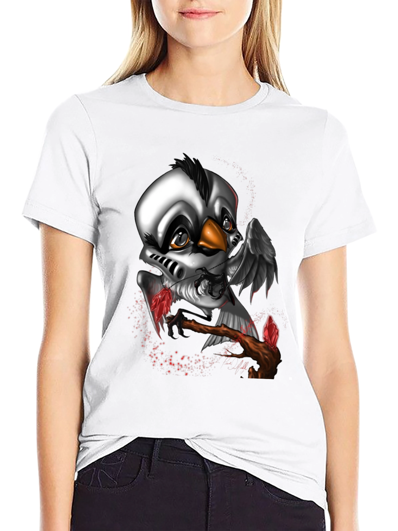 Unique Crow Graphic Black T-Shirt