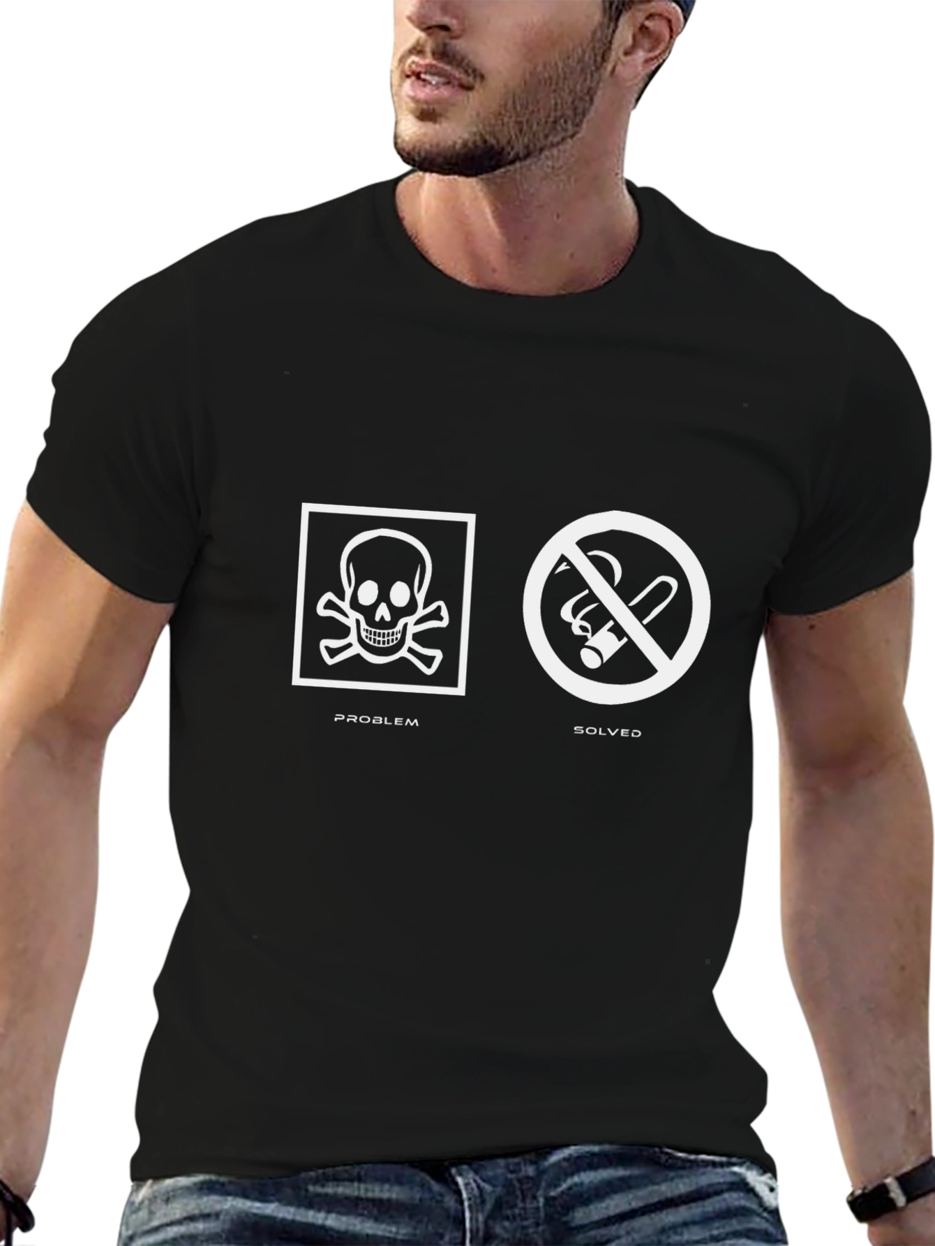 Problem Solved Anti-Smoking Graphic T-Shirt