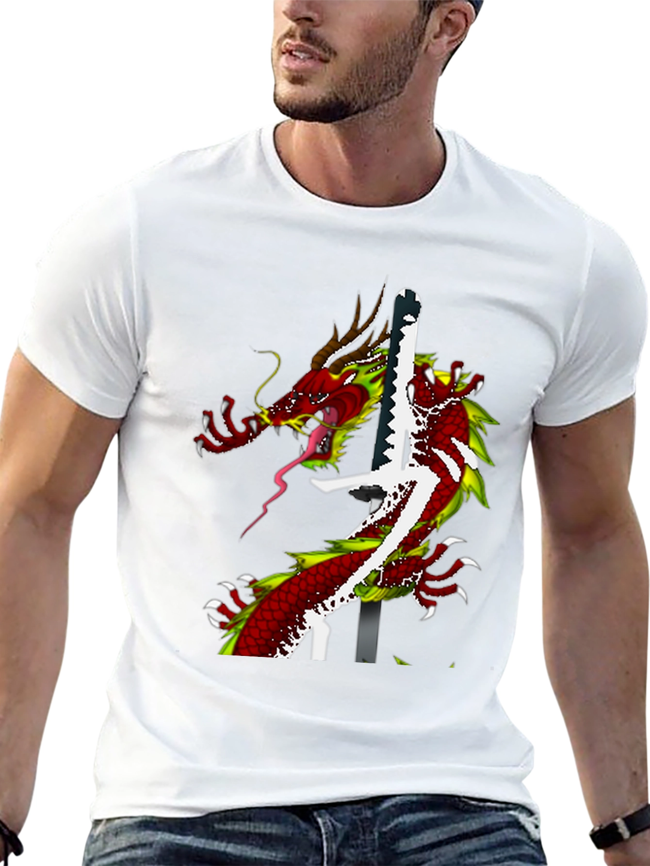 Dragon Katana Graphic T-Shirt