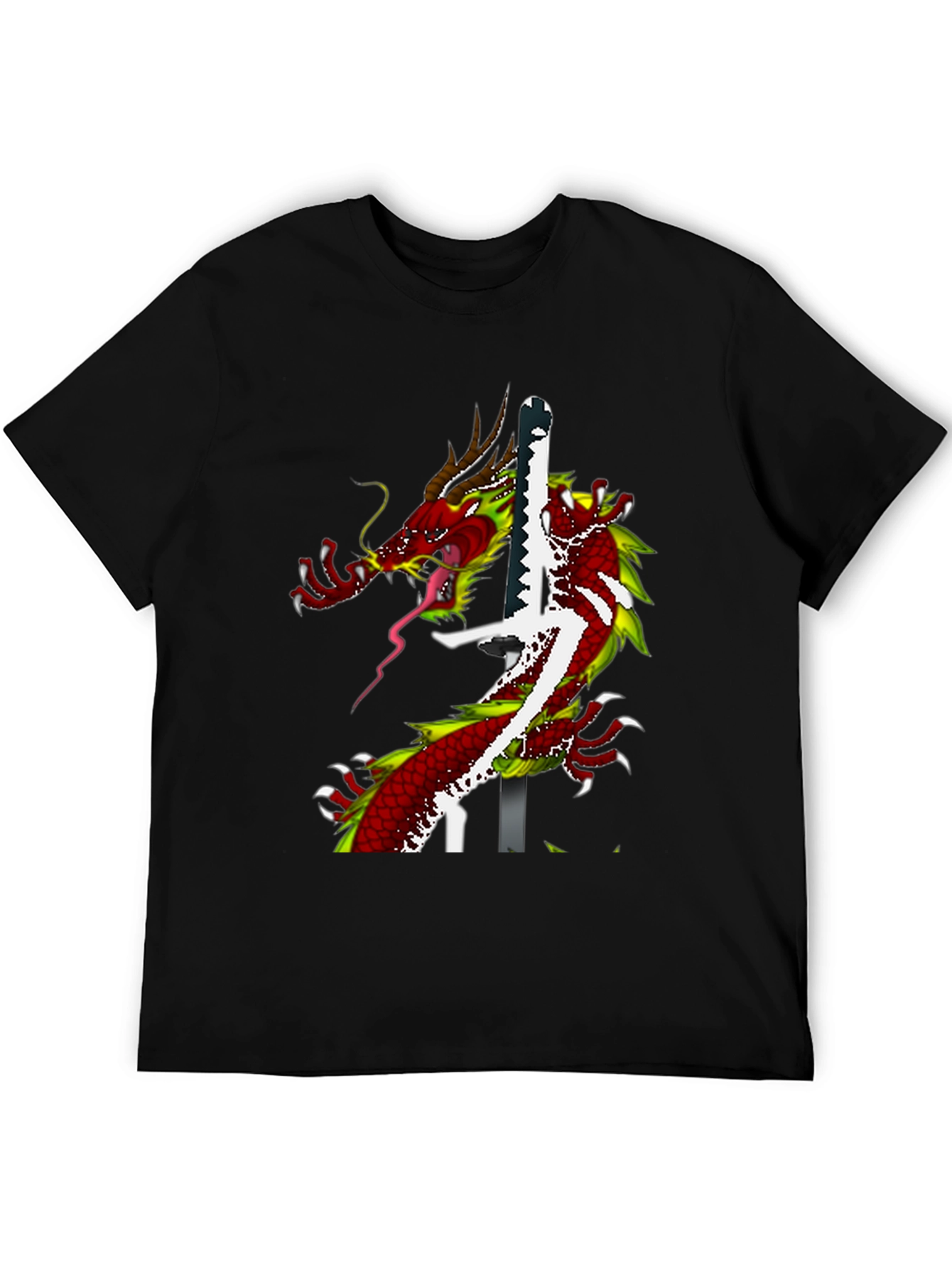 Dragon Katana Graphic T-Shirt