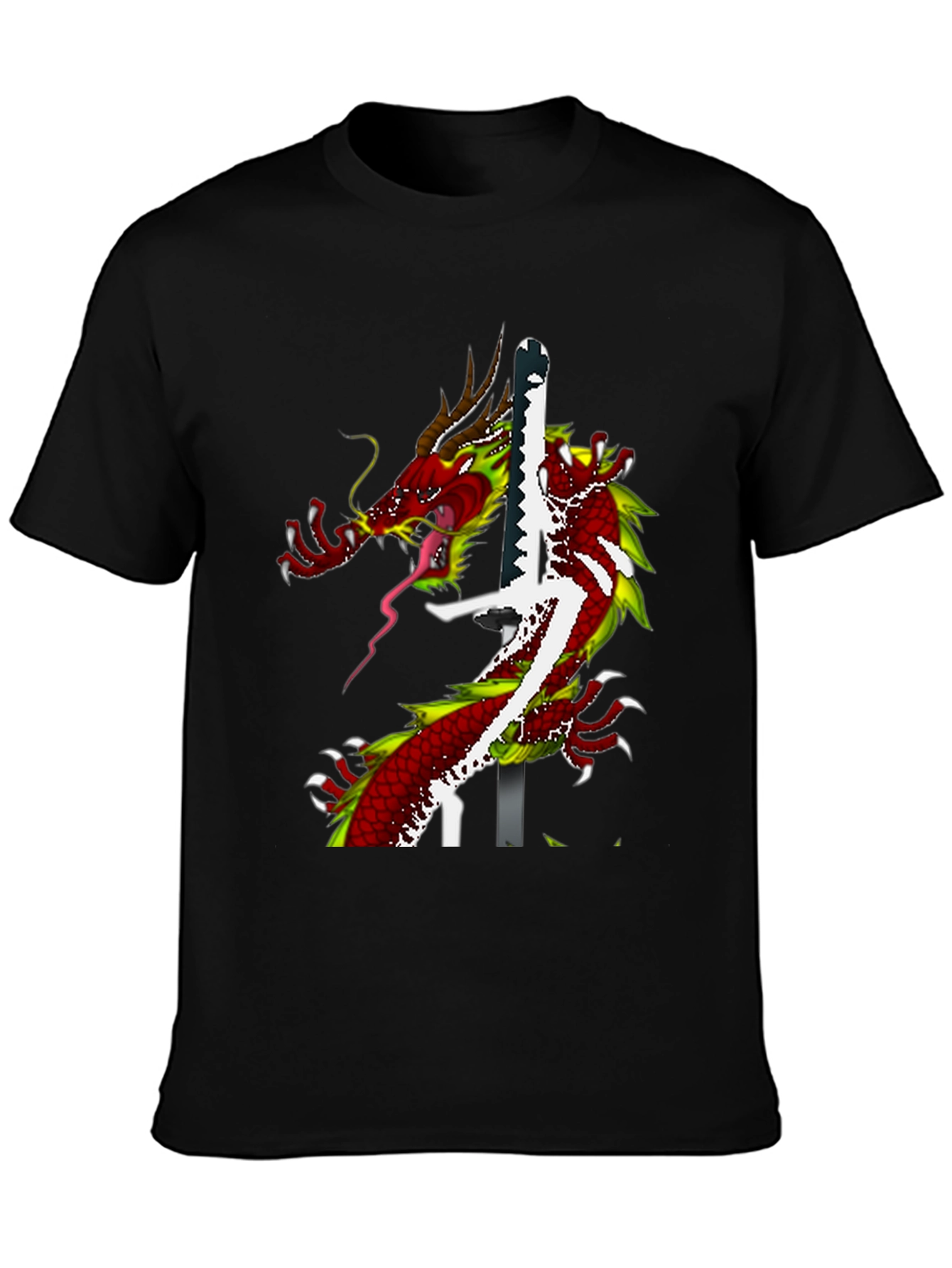 Dragon Katana Graphic T-Shirt