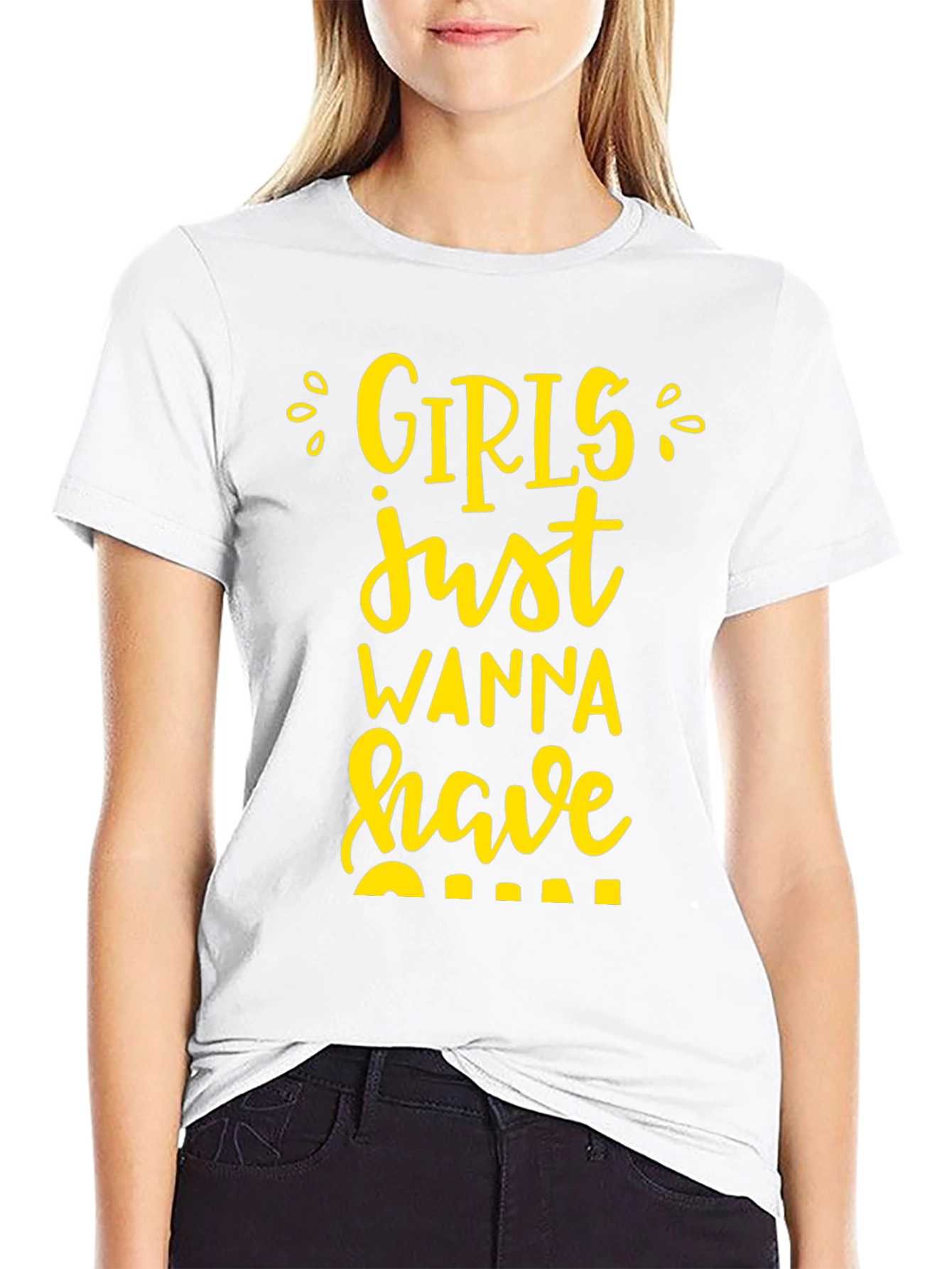 Girls Just Wanna Have Fun Black T-Shirt
