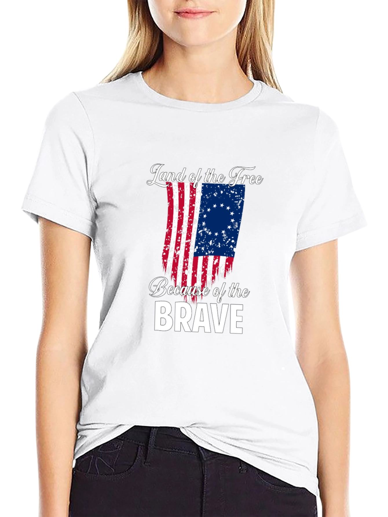 Land of the Free Betsy Ross Flag Graphic Tee